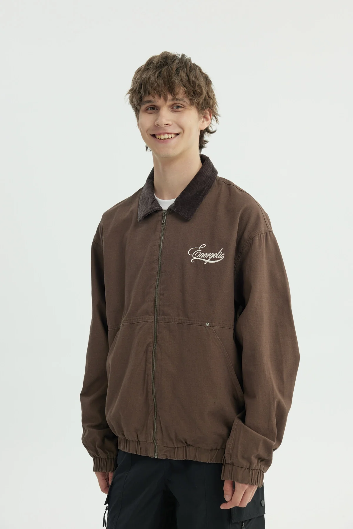 Chaqueta Hombre Classic Cuello Camisero Marron
