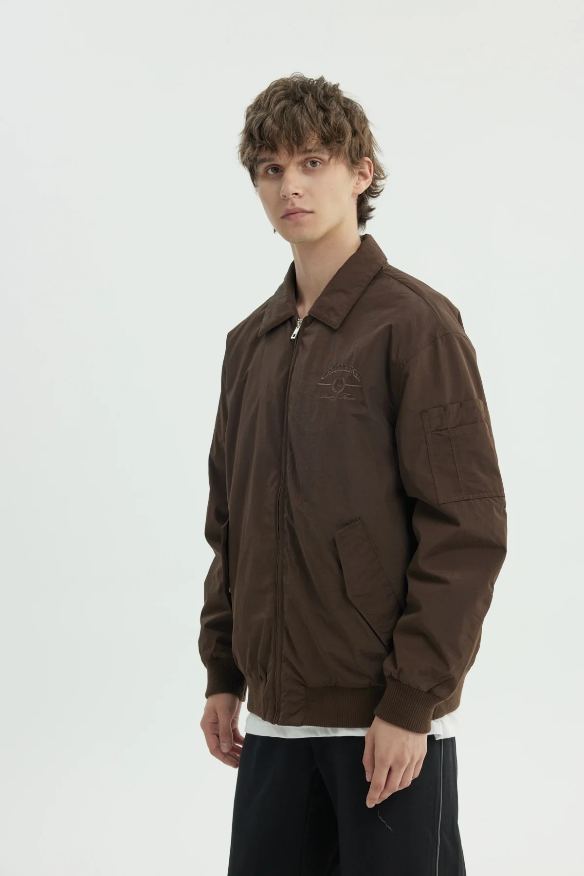 Chaqueta Hombre Cuello Camisero Café - Image 3