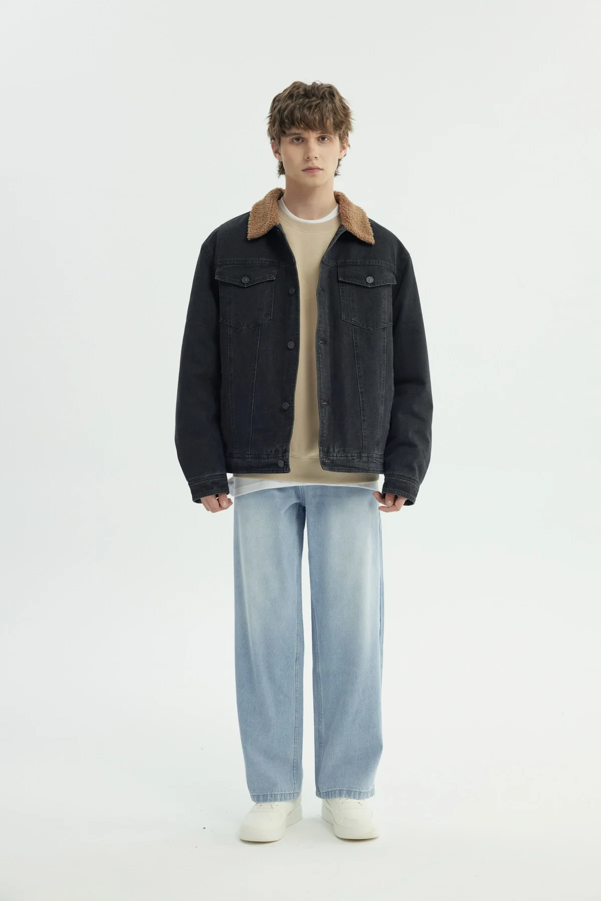 Chaqueta Hombre Cuello Camisero Negro - Image 4