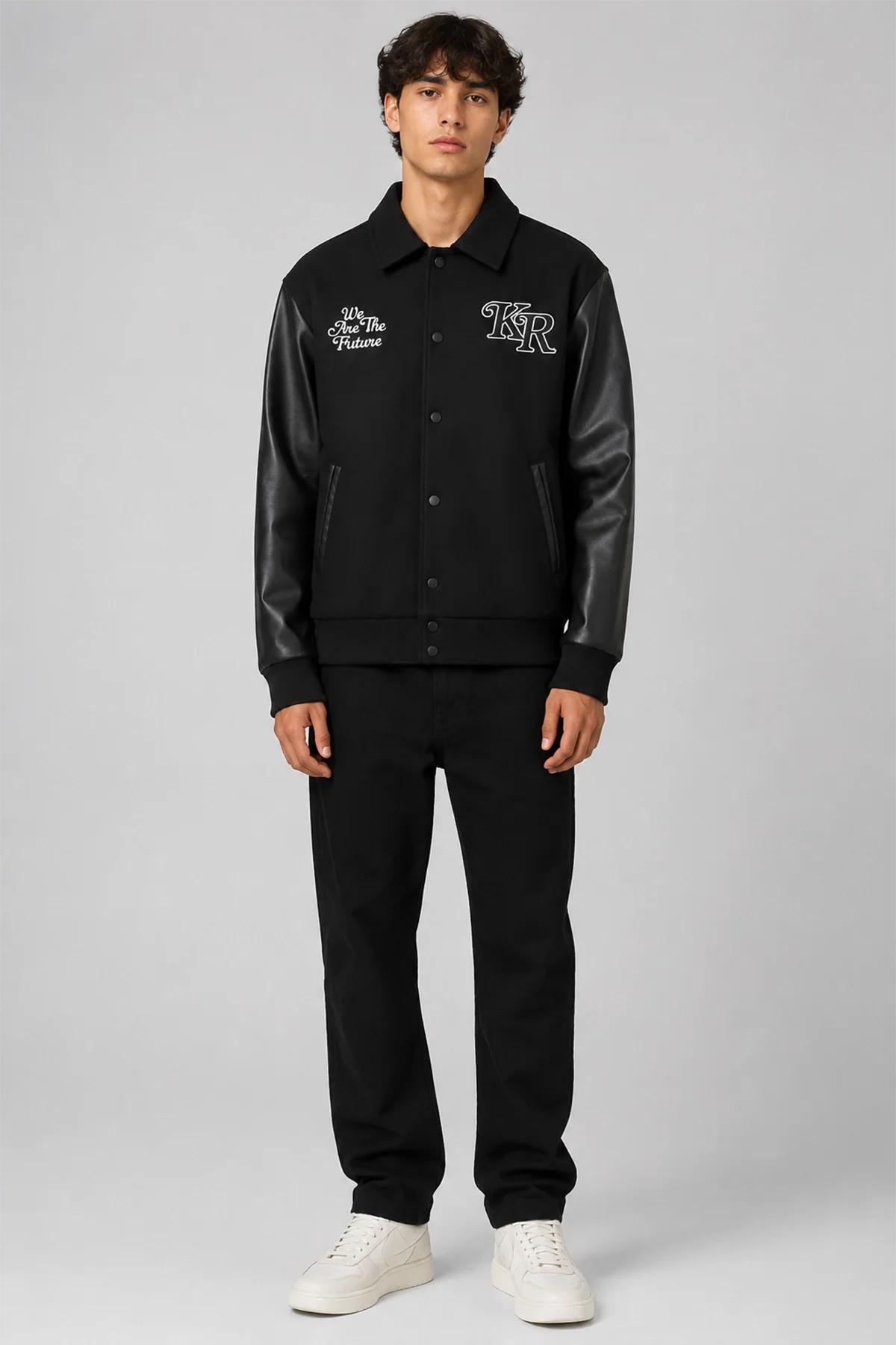 Chaqueta Hombre Cuello Camisero Negro - Image 3