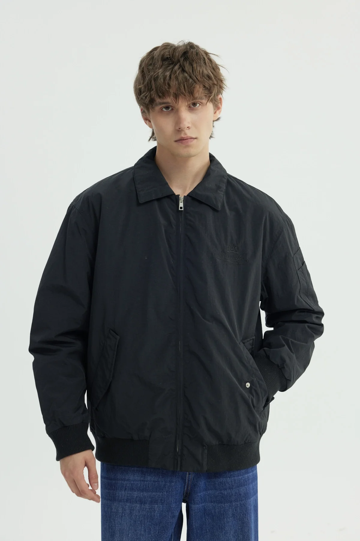 Chaqueta Hombre Cuello Camisero Negro