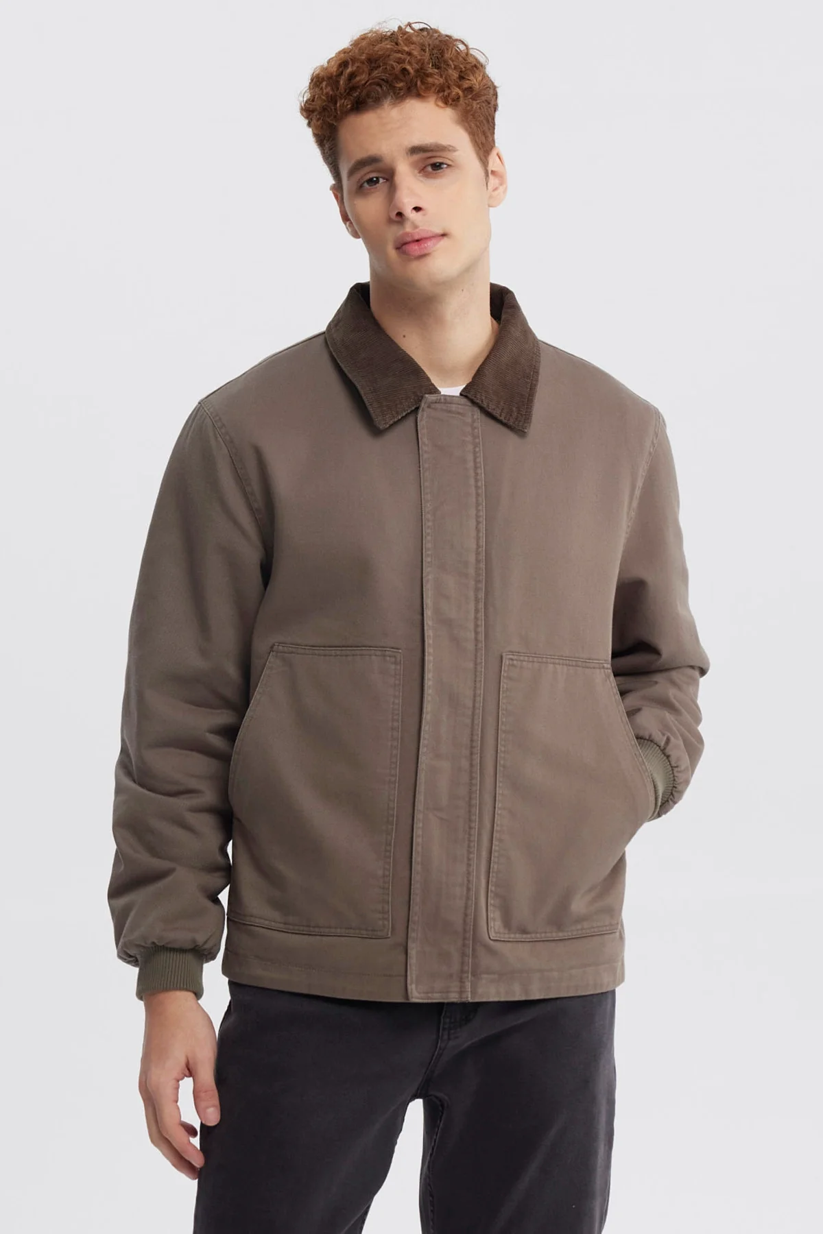 Chaqueta Hombre Cuello Camisero Verde
