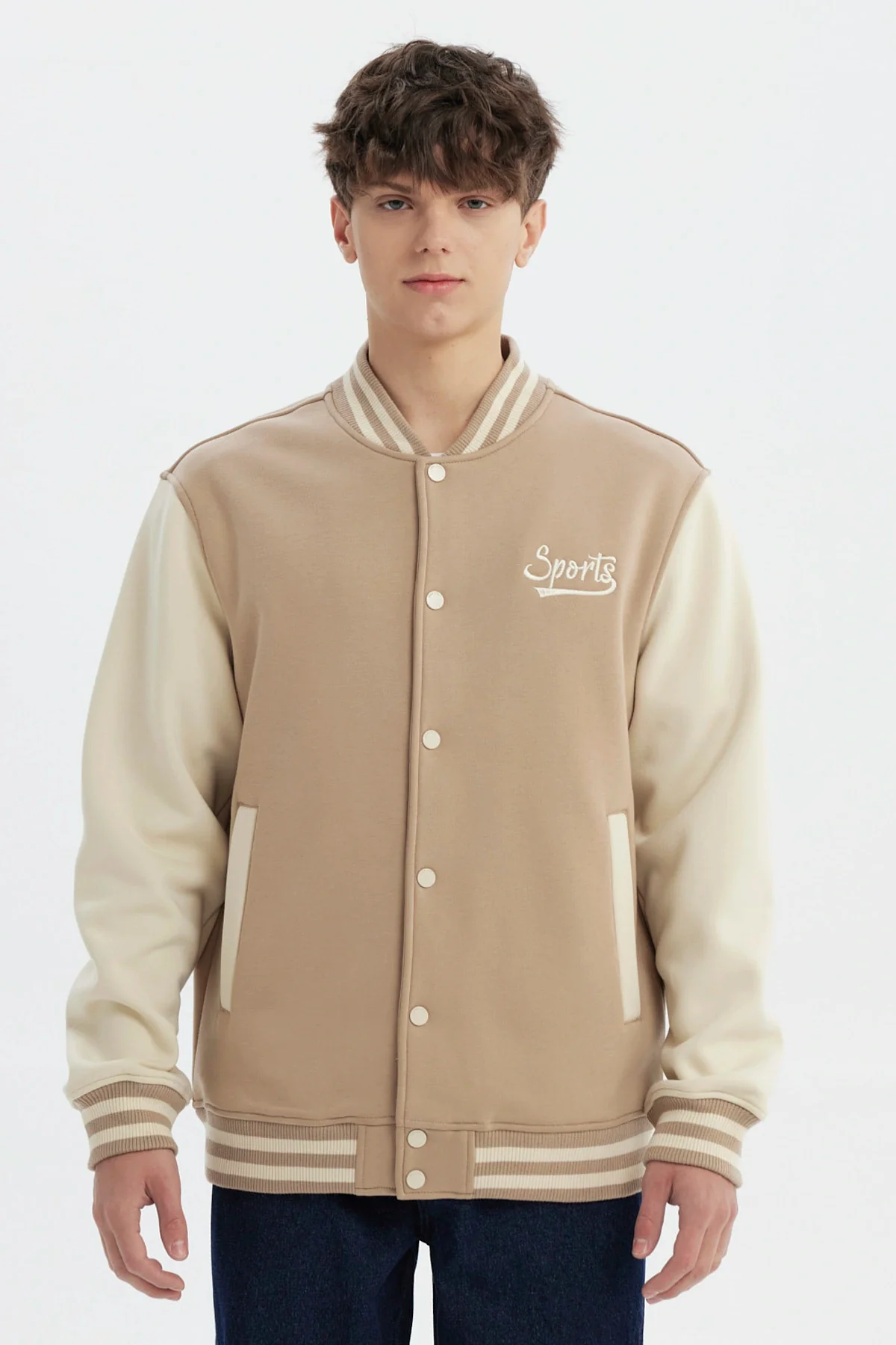 Chaqueta Hombre Slim Juvenil Beige
