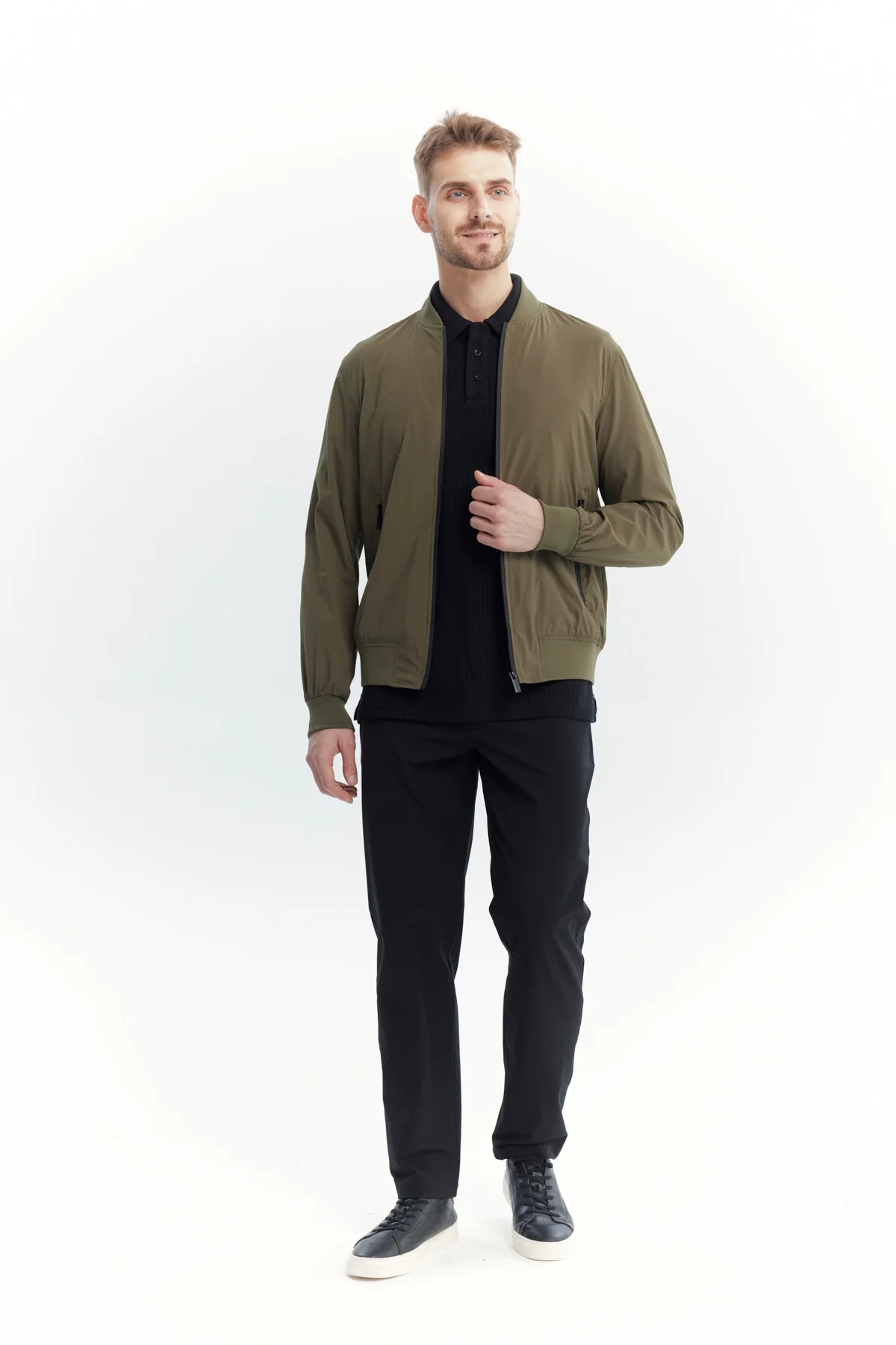 Chaqueta Hombre Slim Verde Olivo - Image 4