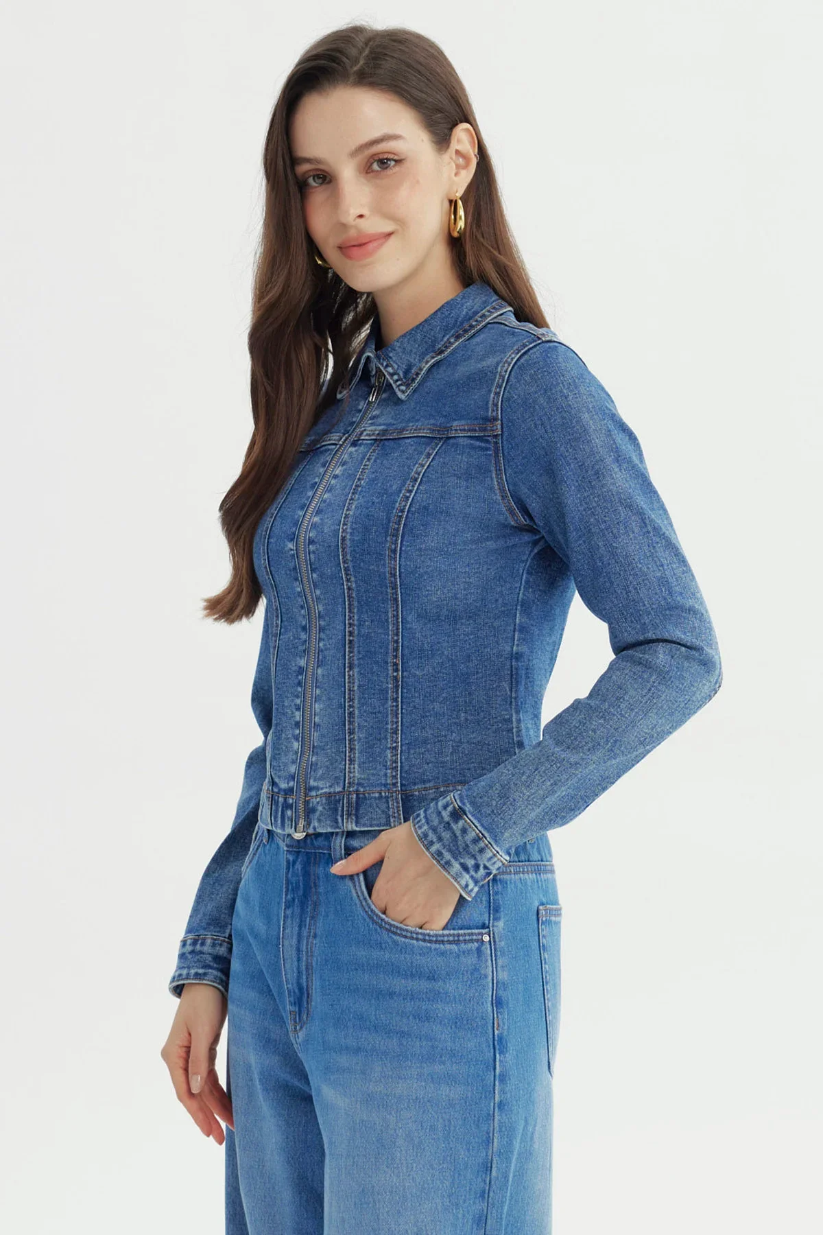 Chaqueta Mujer Clásica Azul - Image 2