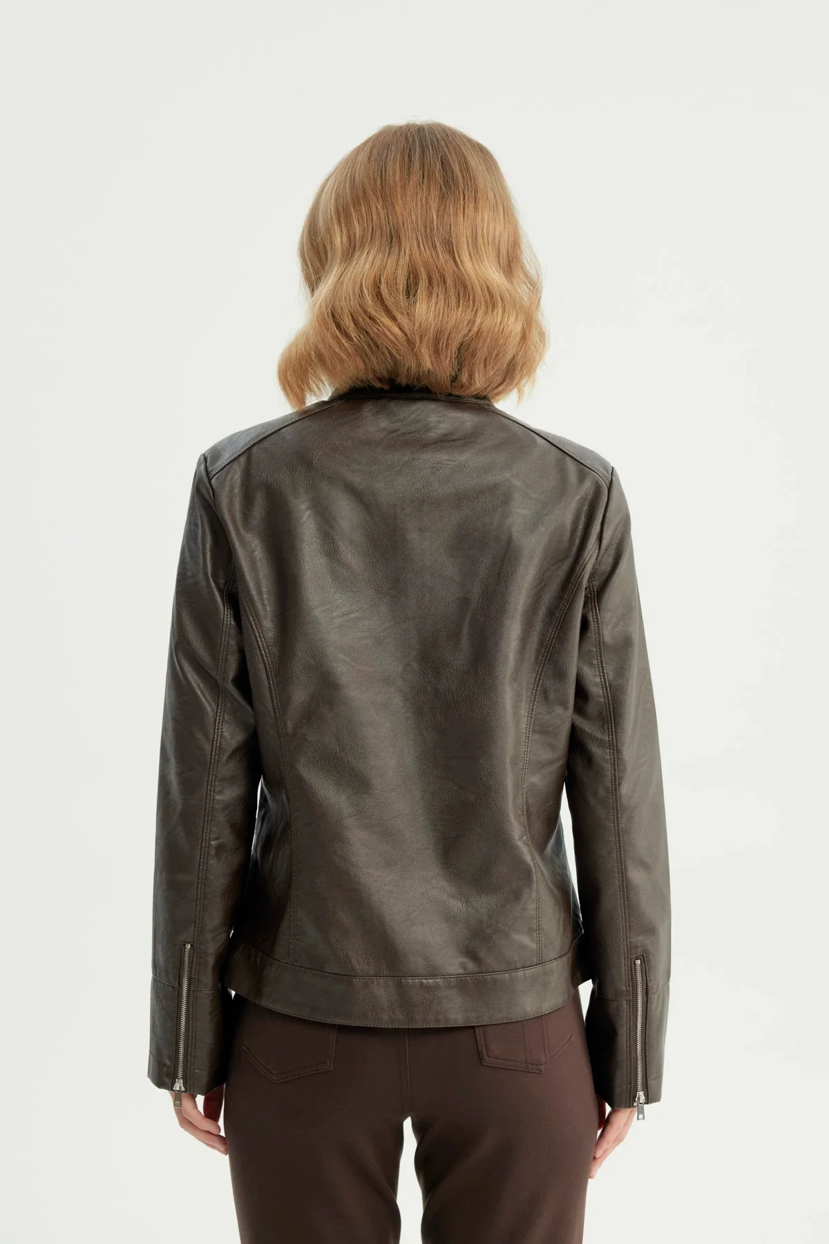 Chaqueta Mujer Ecocuero Chocolate - Image 3