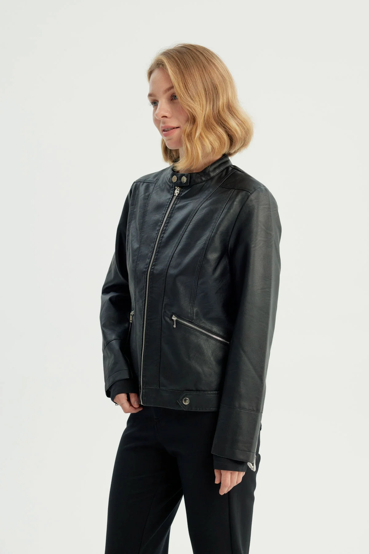 Chaqueta Mujer Ecocuero Negro - Image 2
