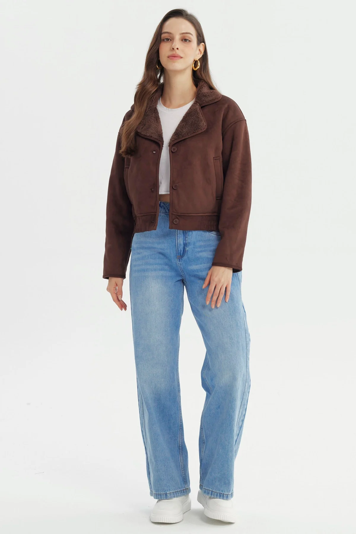 Chaqueta Mujer Estilo Polar Chocolate - Image 4