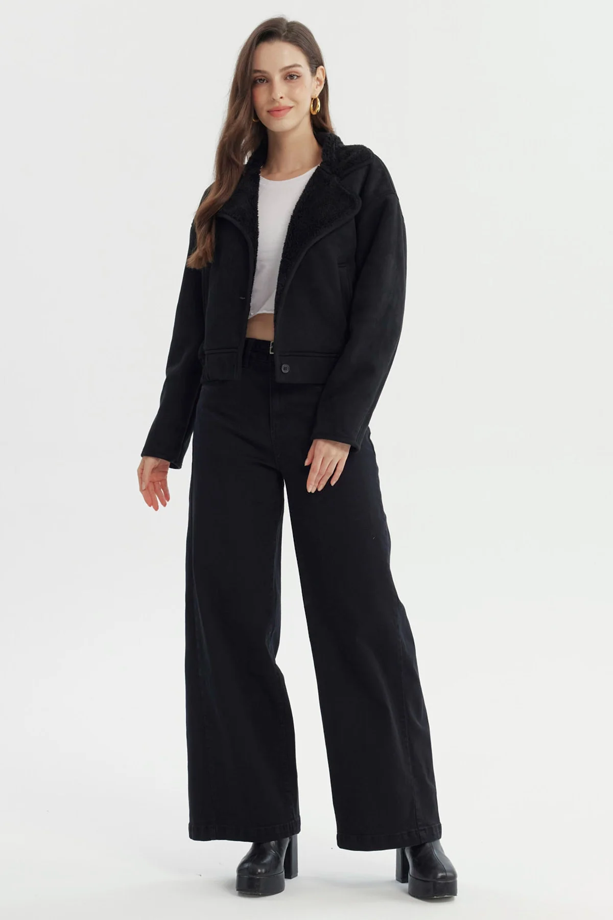 Chaqueta Mujer Estilo Polar Negro - Image 4