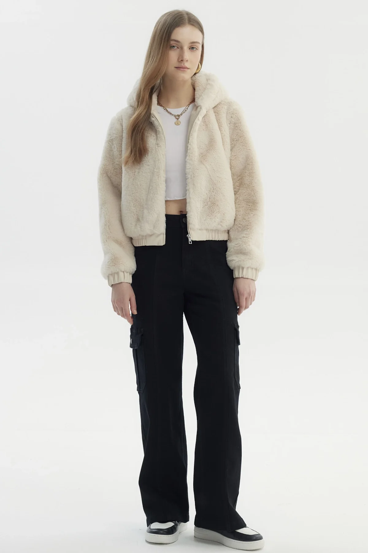 Chaqueta Mujer Juvenil Beige Claro - Image 4
