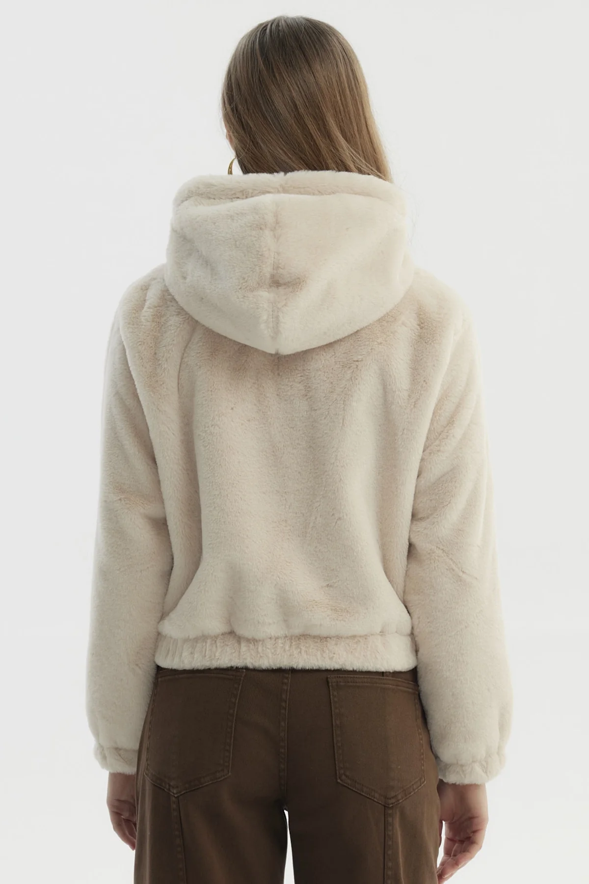 Chaqueta Mujer Polar Suave Beige Claro - Image 3