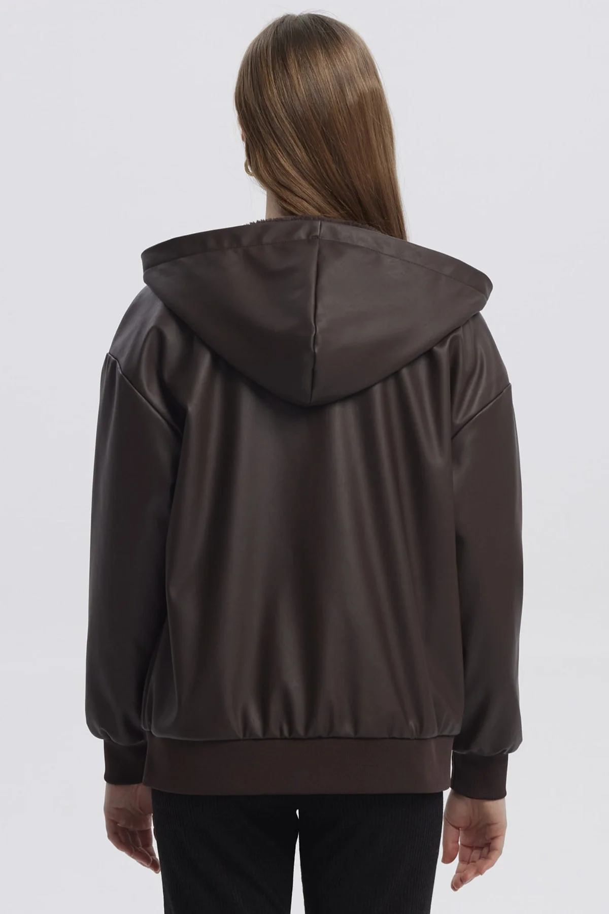 Chaqueta Mujer Efecto Cuero Bonded Chocolate - Image 3