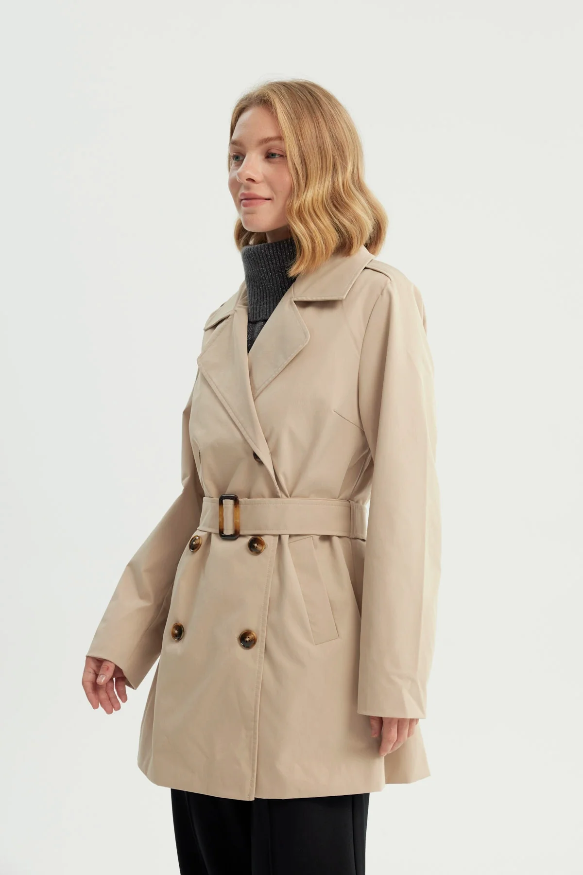 Chaqueta Mujer Regular Beige - Image 2