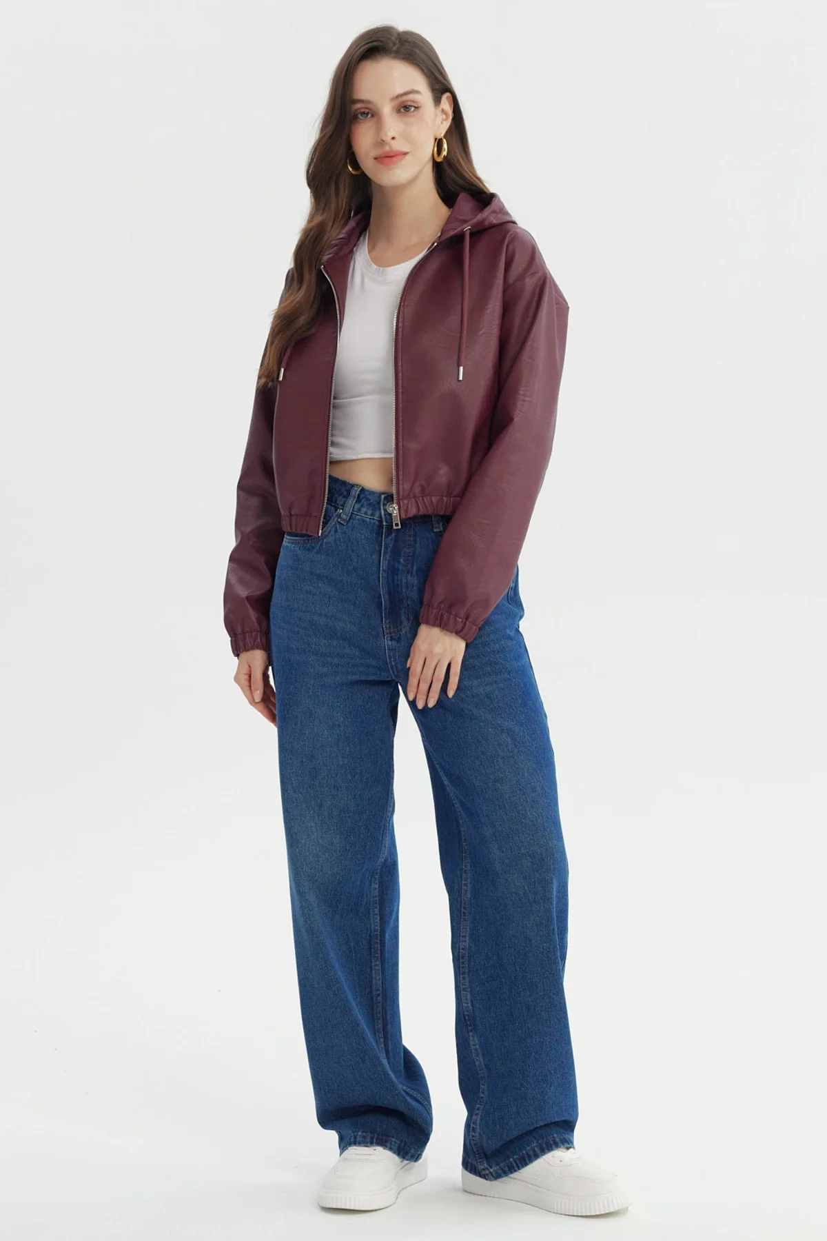 Chaqueta Mujer Regular Burdeo - Image 4