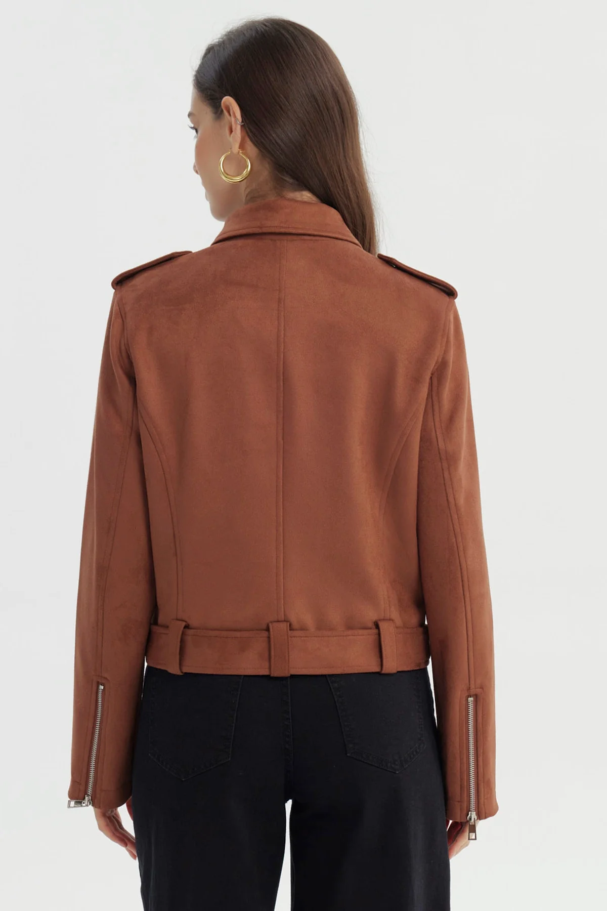 Chaqueta Mujer Regular Camel Oscuro - Image 3