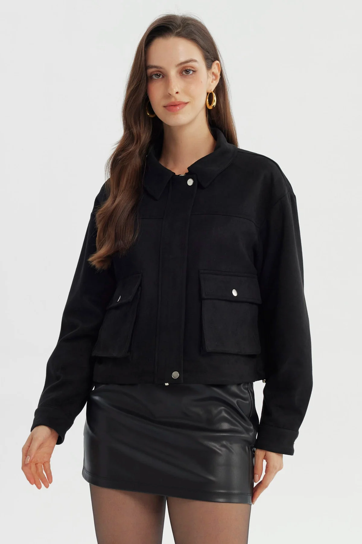 Chaqueta Mujer Regular Negro