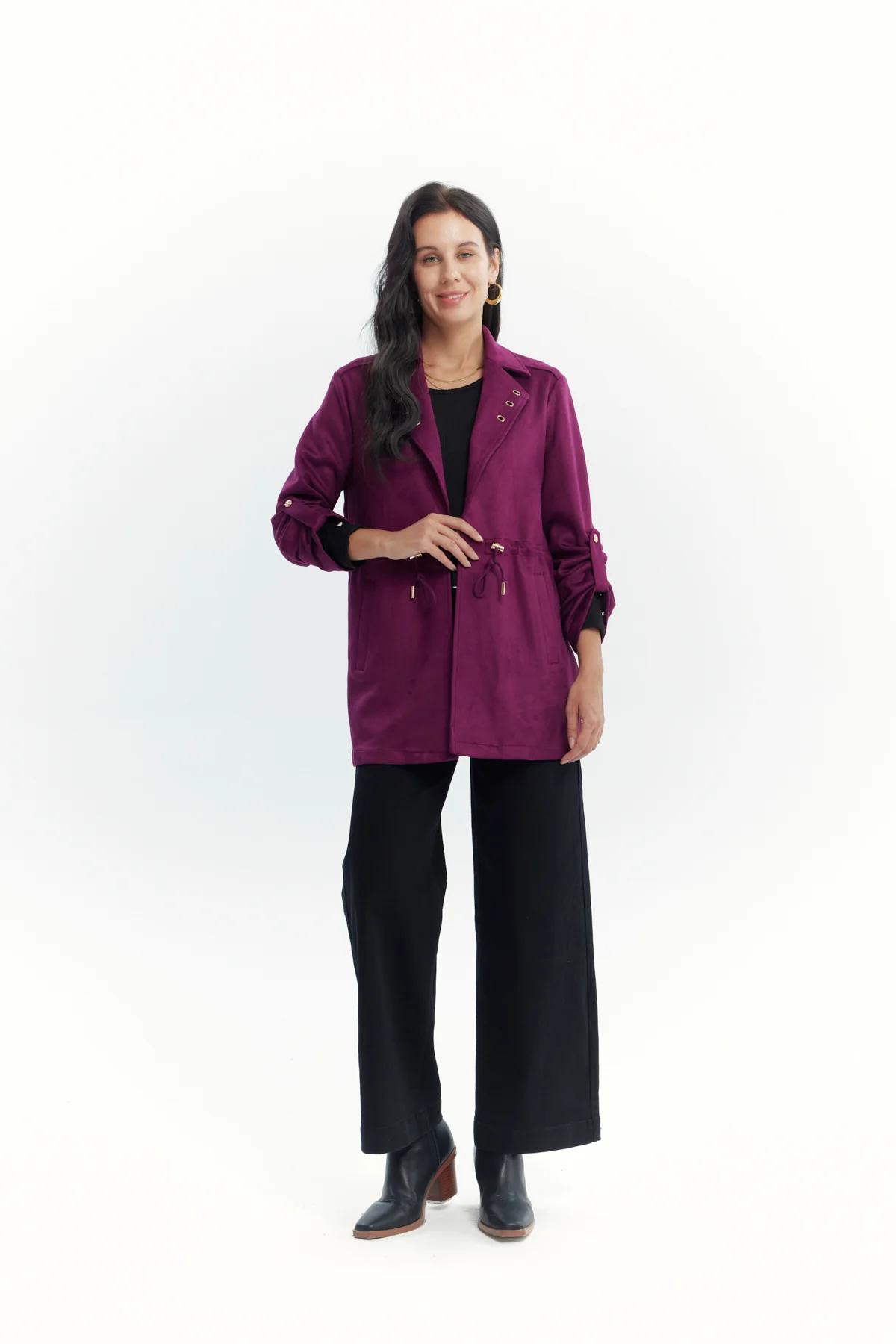 Chaqueta Mujer Regular Guinda - Image 4