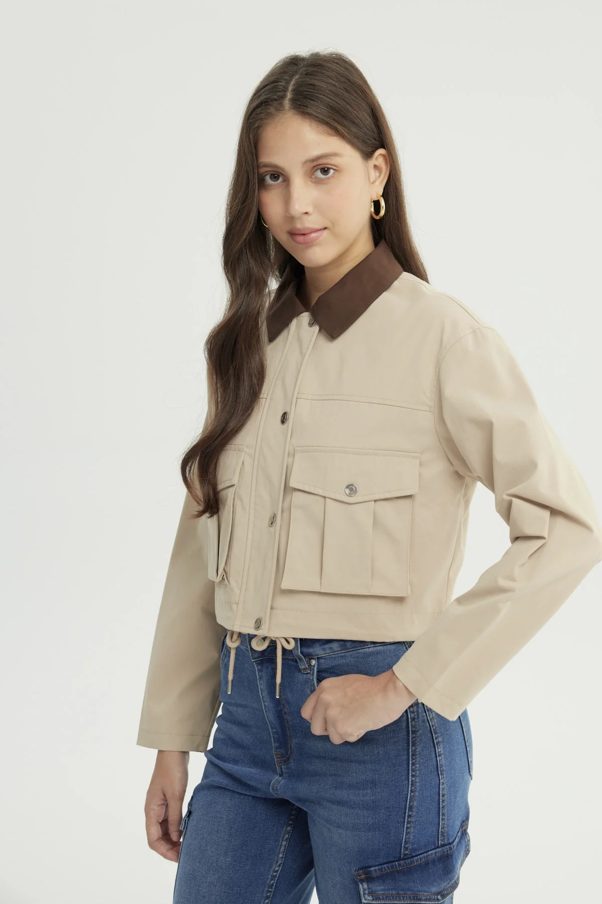 Chaqueta Mujer Slim Beige - Image 2