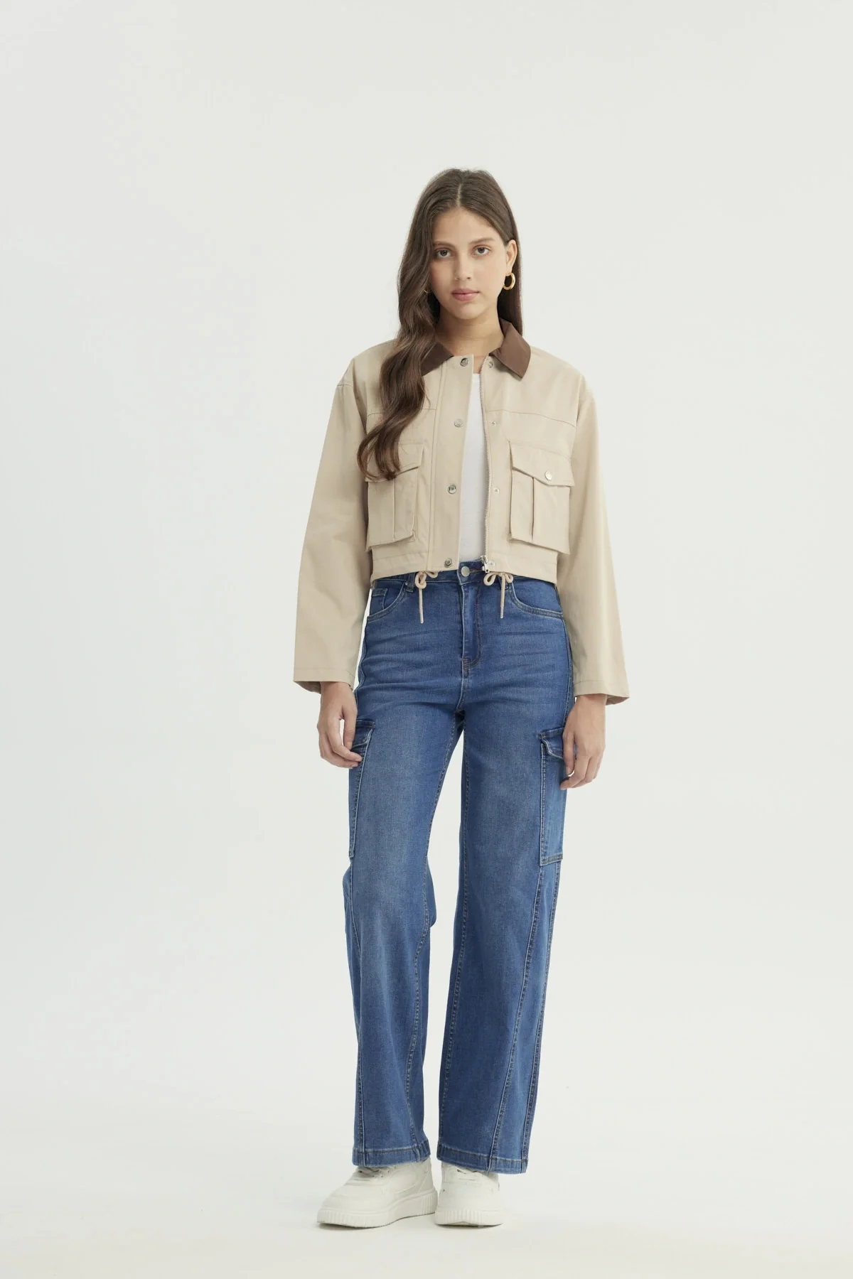 Chaqueta Mujer Slim Beige - Image 4