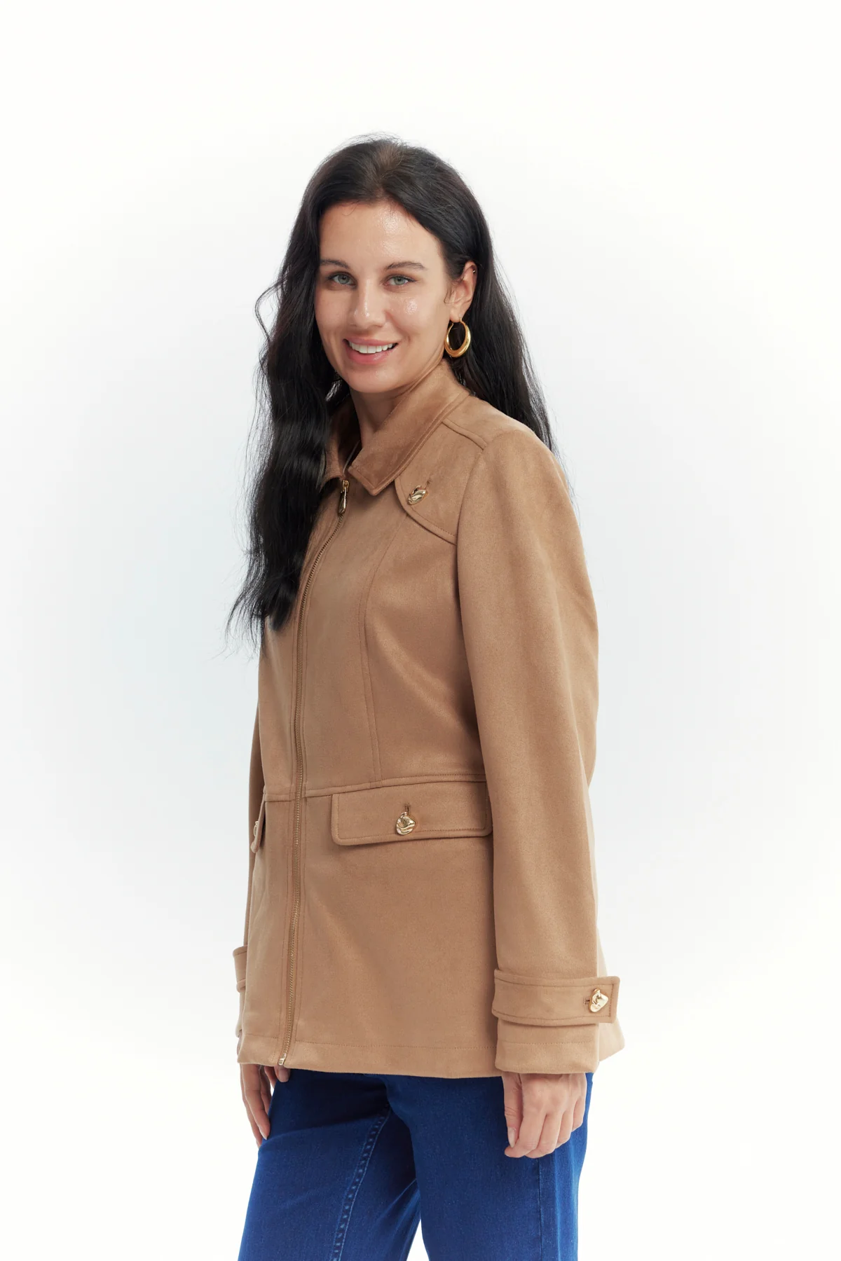 Chaqueta Mujer Slim Camel - Image 2