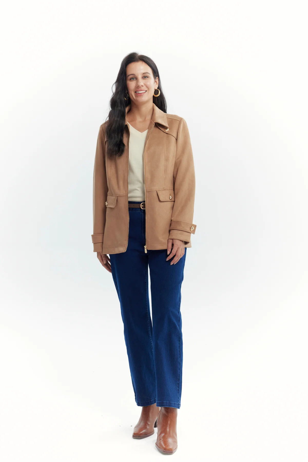 Chaqueta Mujer Slim Camel - Image 4