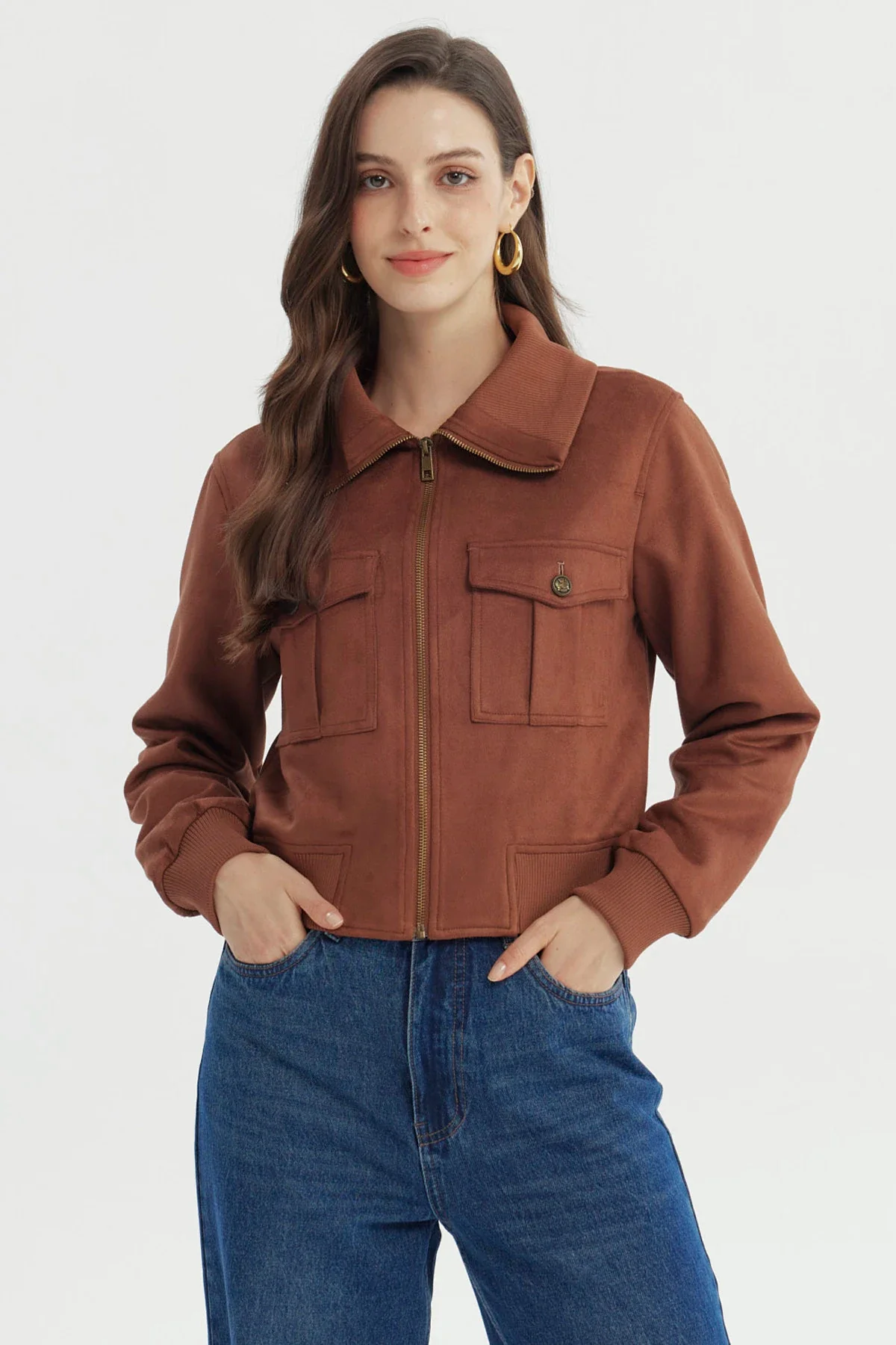 Chaqueta Mujer Slim Camel