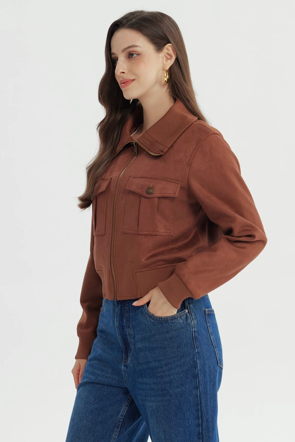 Chaqueta Mujer Slim Camel - Image 2