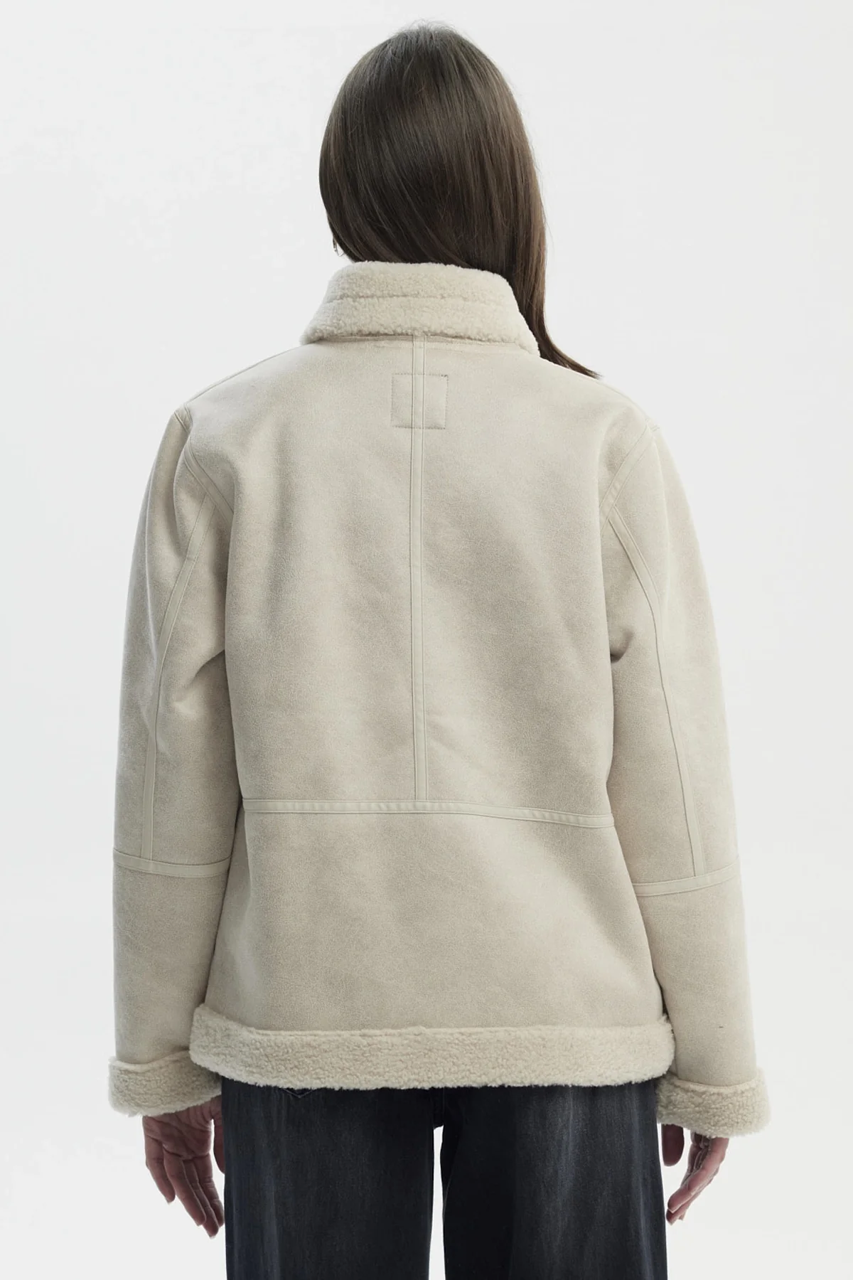 Chaqueta Mujer Slim Cuello Camisero Beige - Image 3