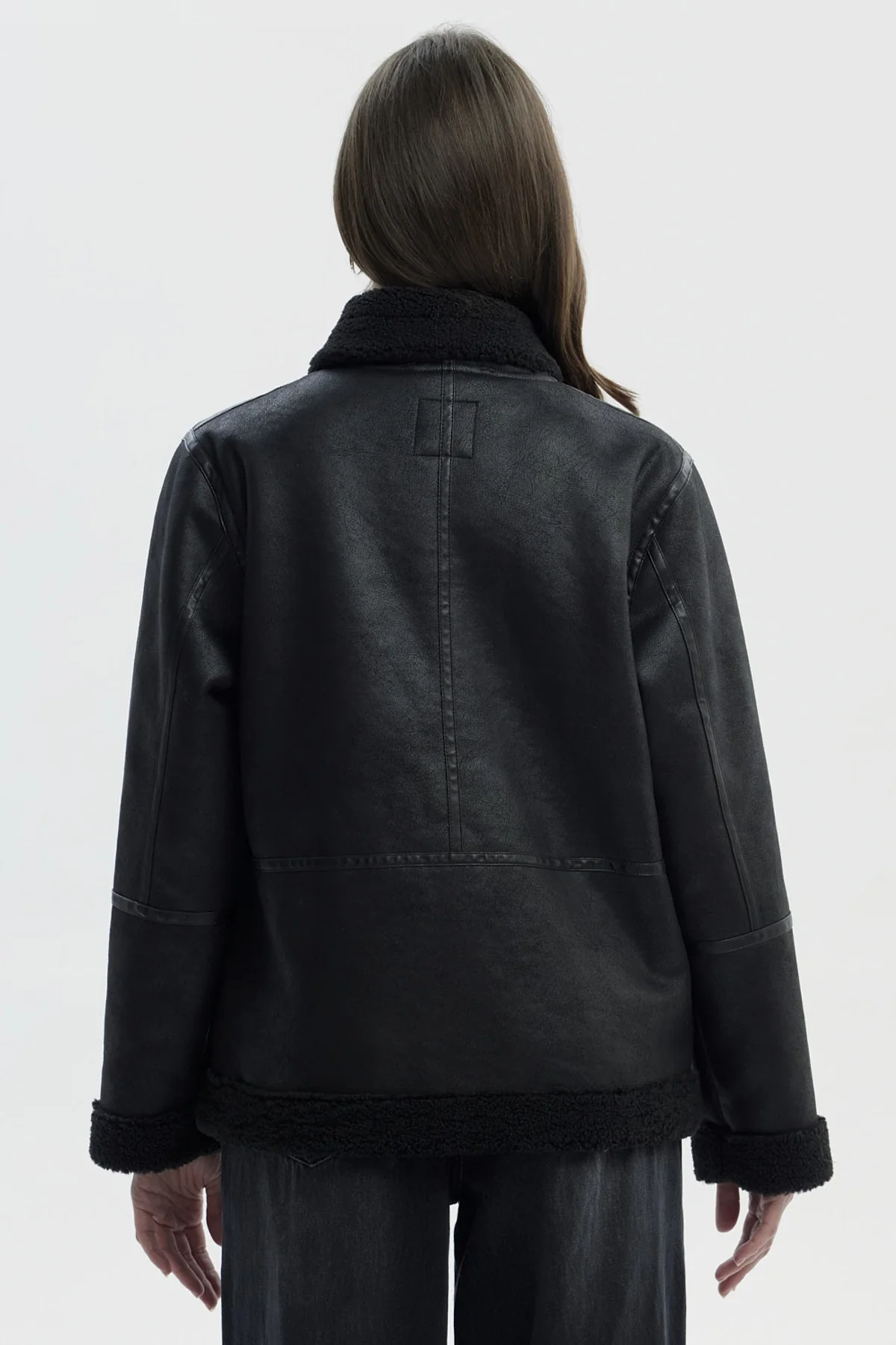 Chaqueta Mujer Slim Cuello Camisero Negro - Image 3