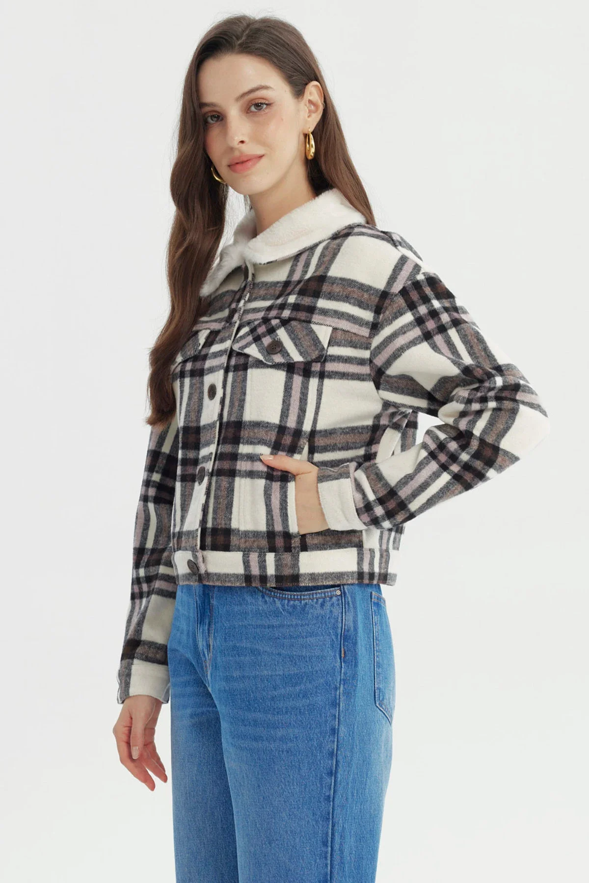 Chaqueta Mujer Slim Gris - Image 2