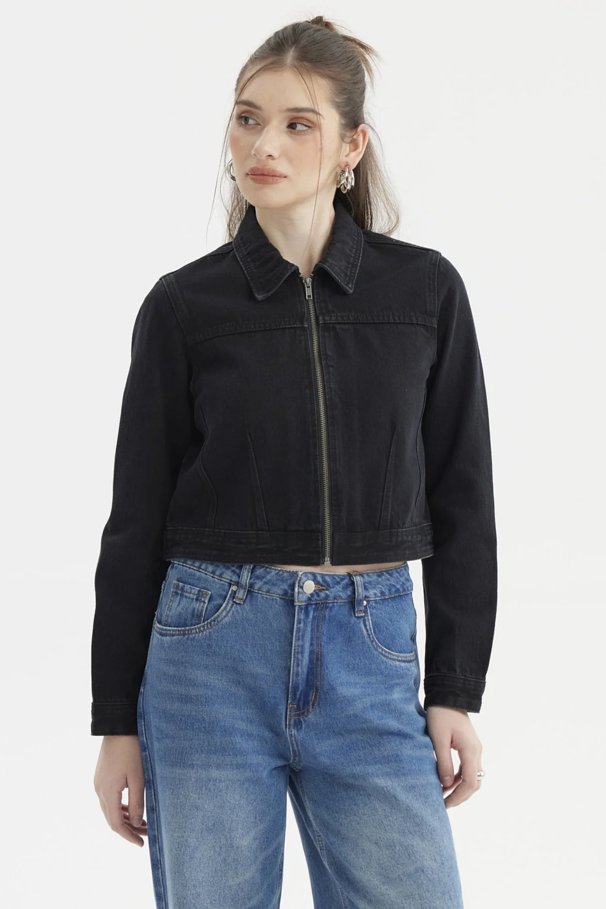Chaqueta Mujer Trucker Negro