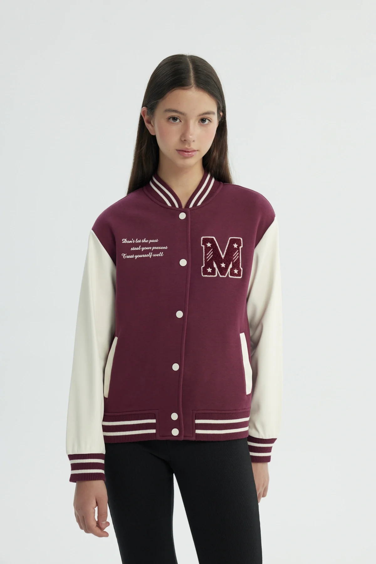 Chaqueta Niña Oversize Burdeo