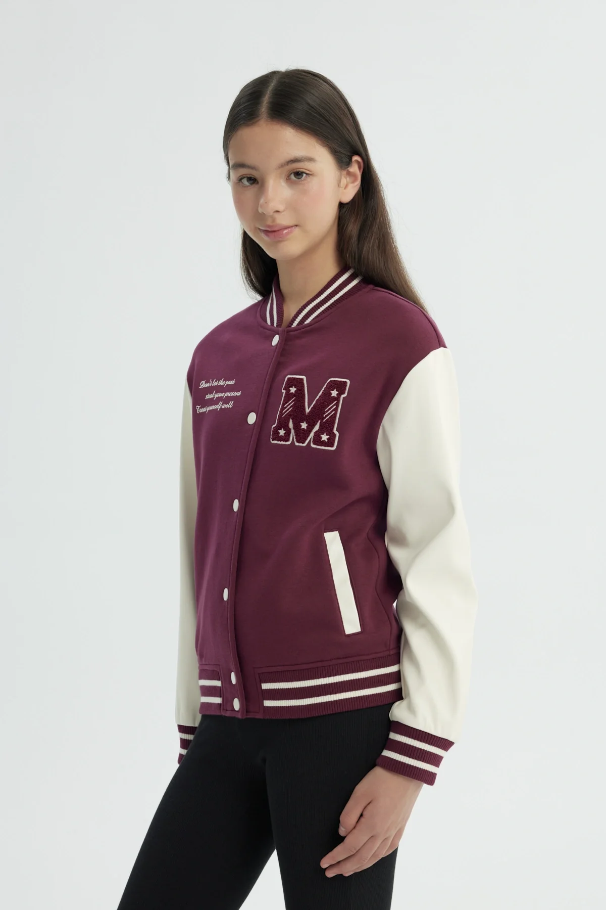 Chaqueta Niña Oversize Burdeo - Image 2