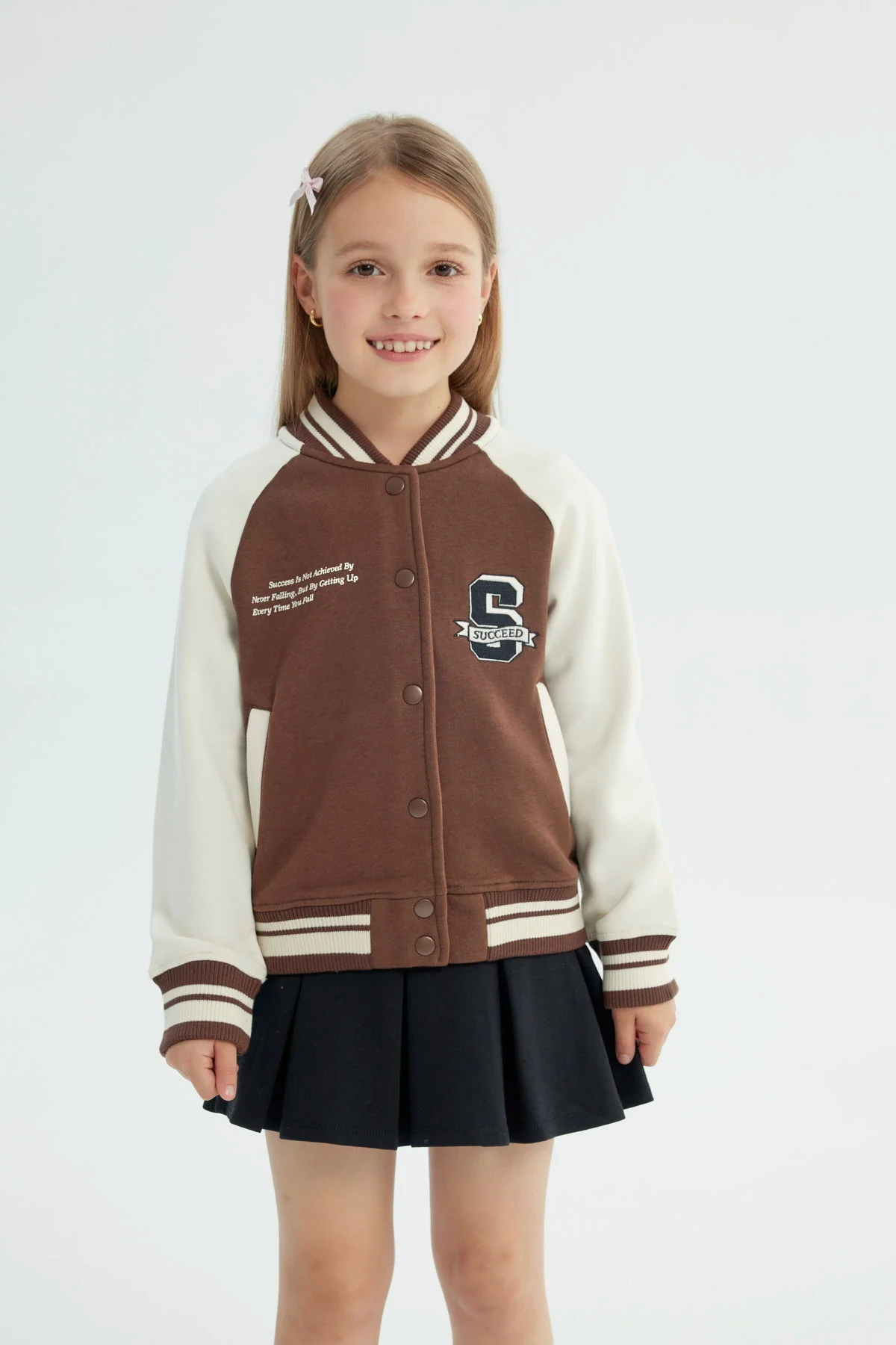 Chaqueta Niña Oversize Café