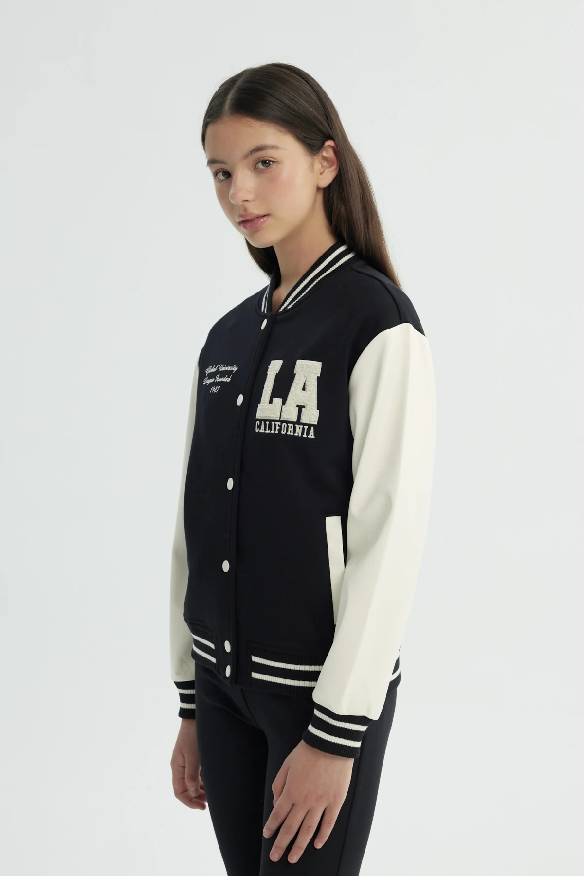 Chaqueta Niña Oversize Negro - Image 2