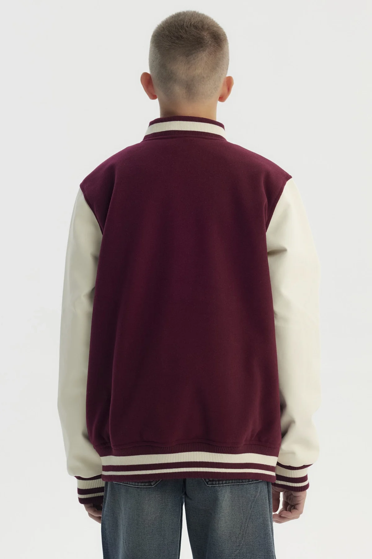 Chaqueta Niño Cuello V Burdeo - Image 3