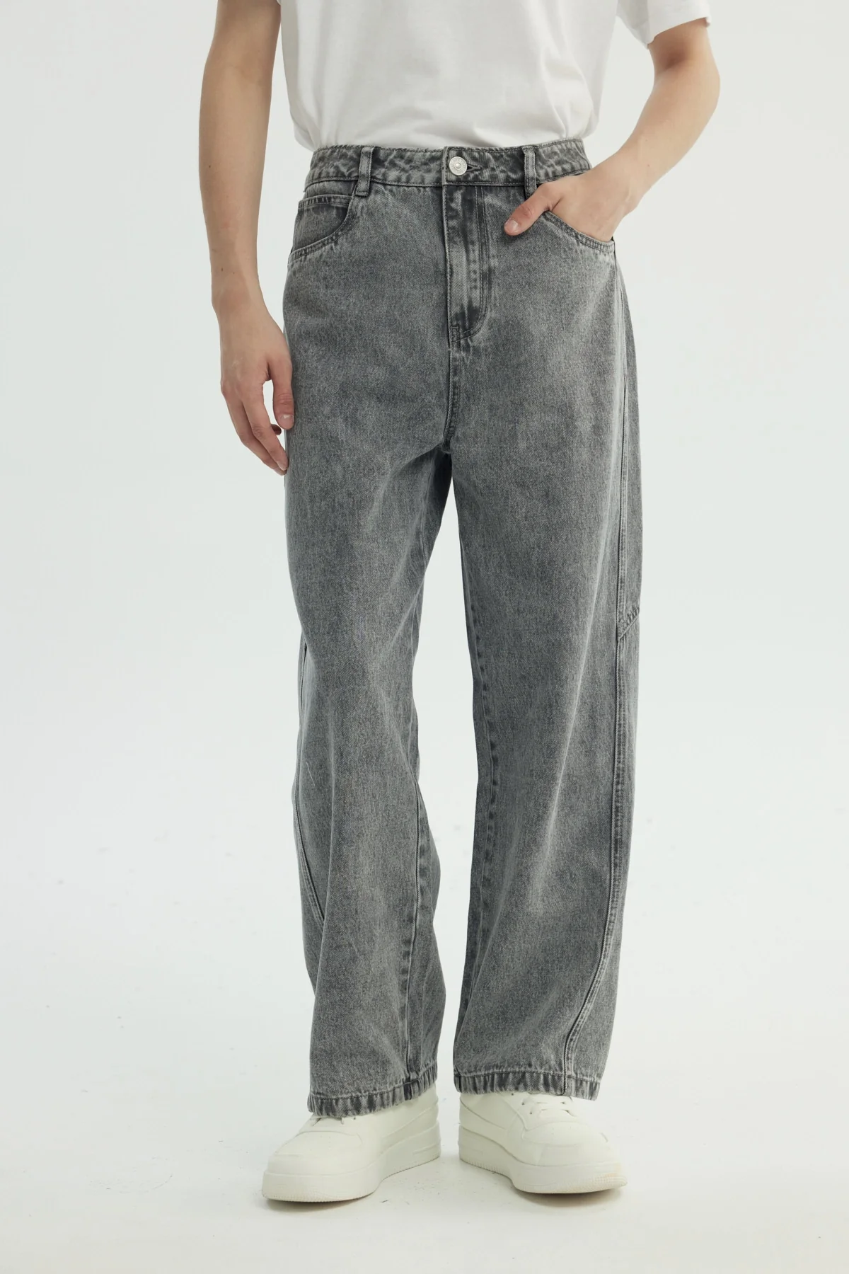 Jeans Hombre Baggy Gris