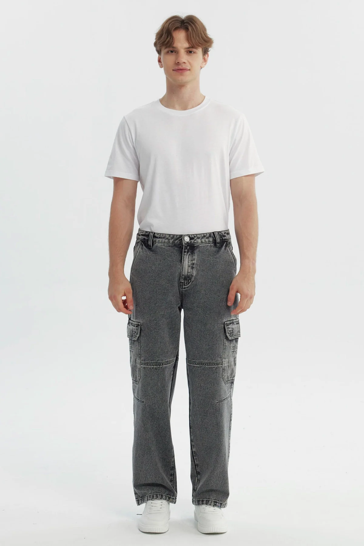 Jeans Hombre Baggy Gris Claro - Image 4