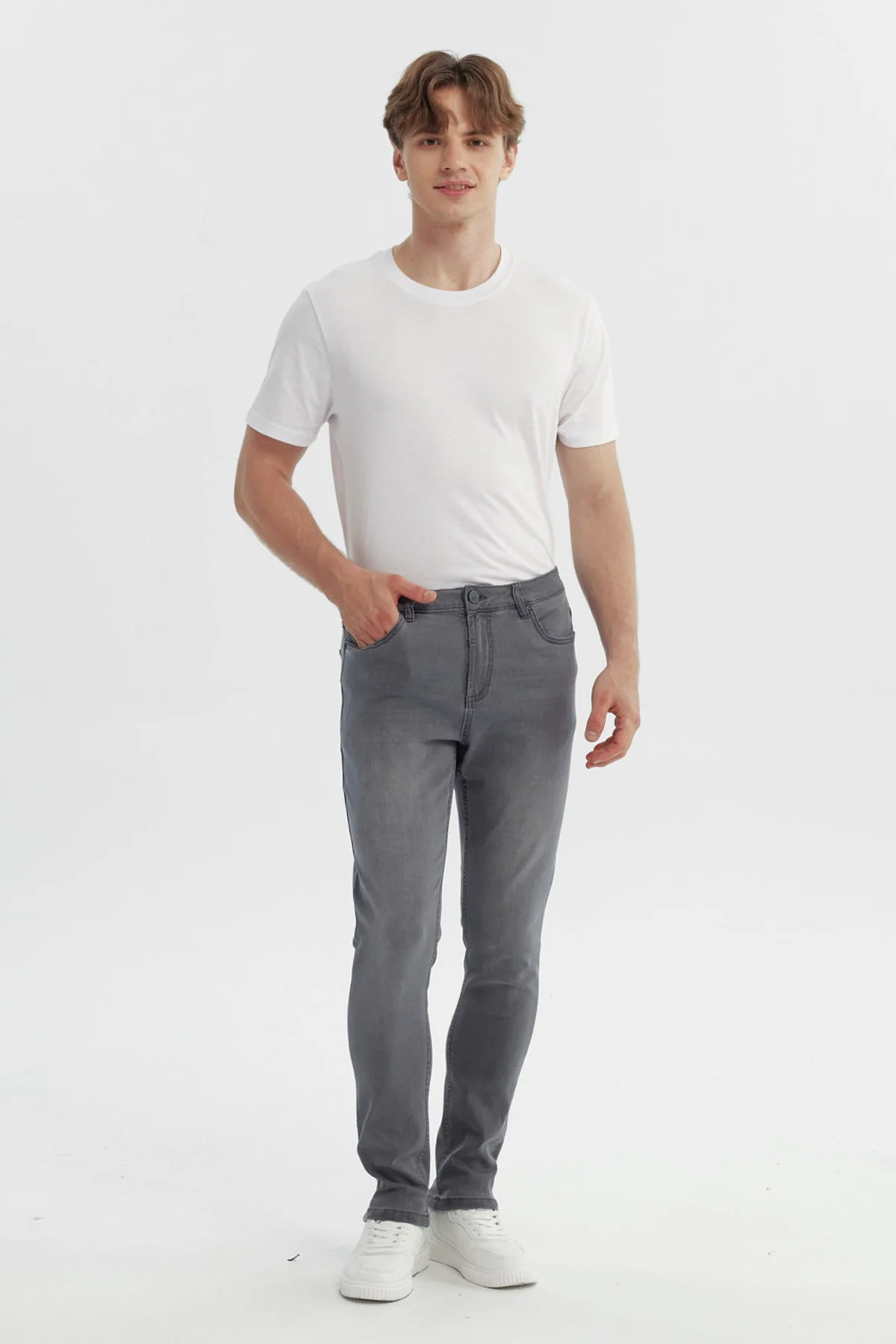 Jeans Hombre Skinny Gris Oscuro - Image 4