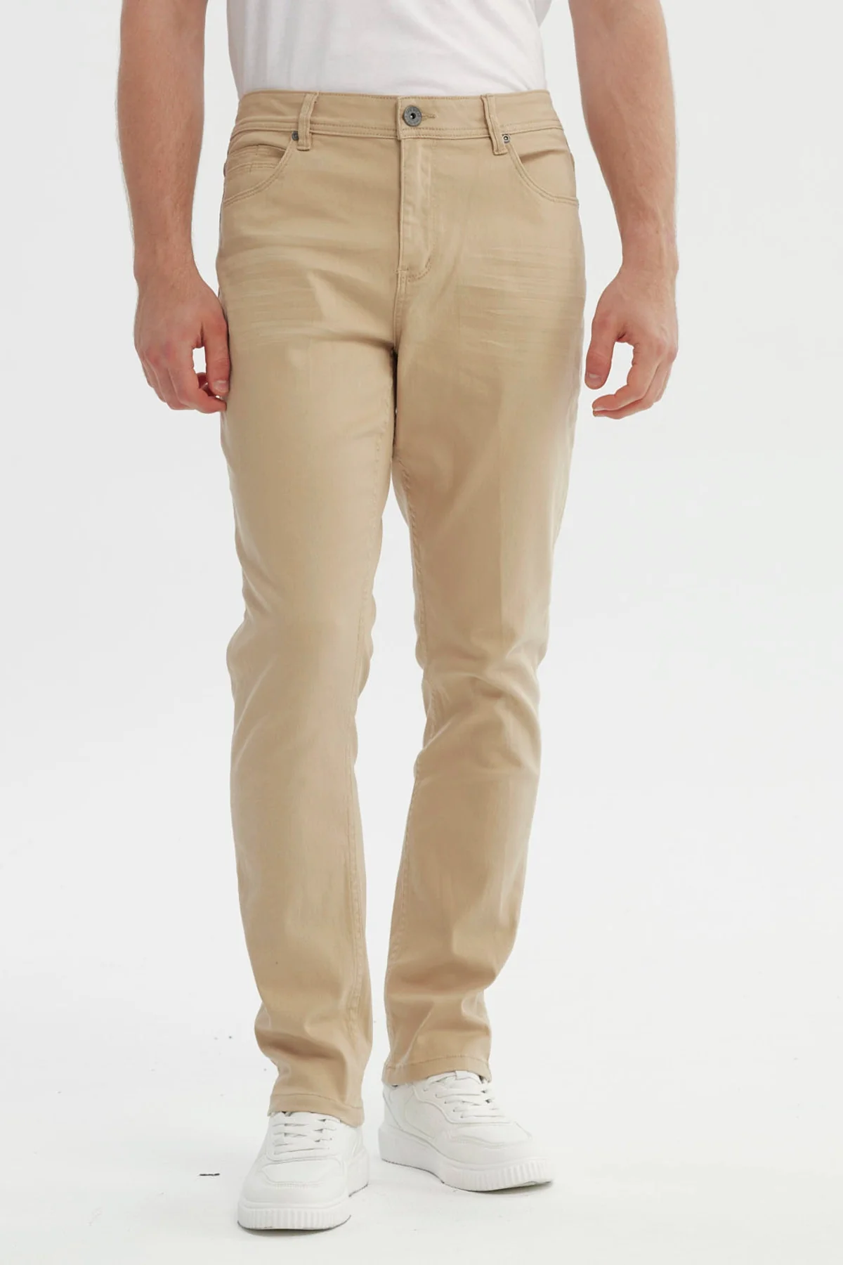 Jeans Hombre Slim Beige