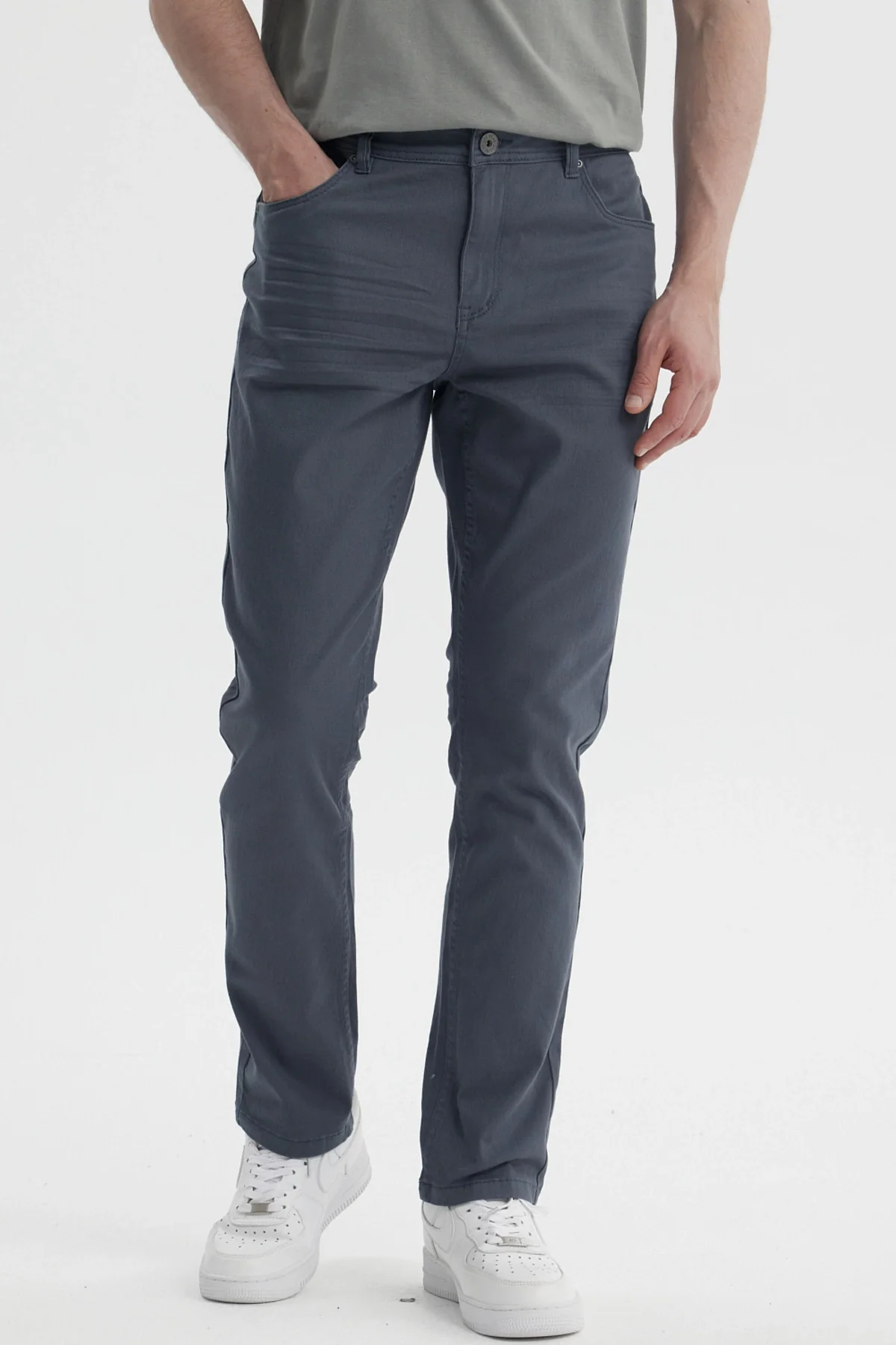 Jeans Hombre Slim Color Petroleo