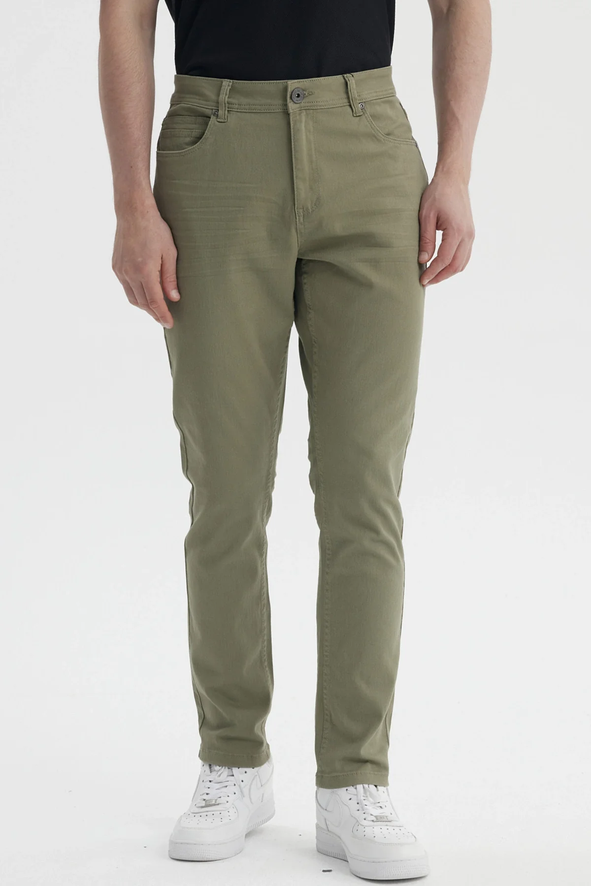 Jeans Hombre Slim Color Verde Militar