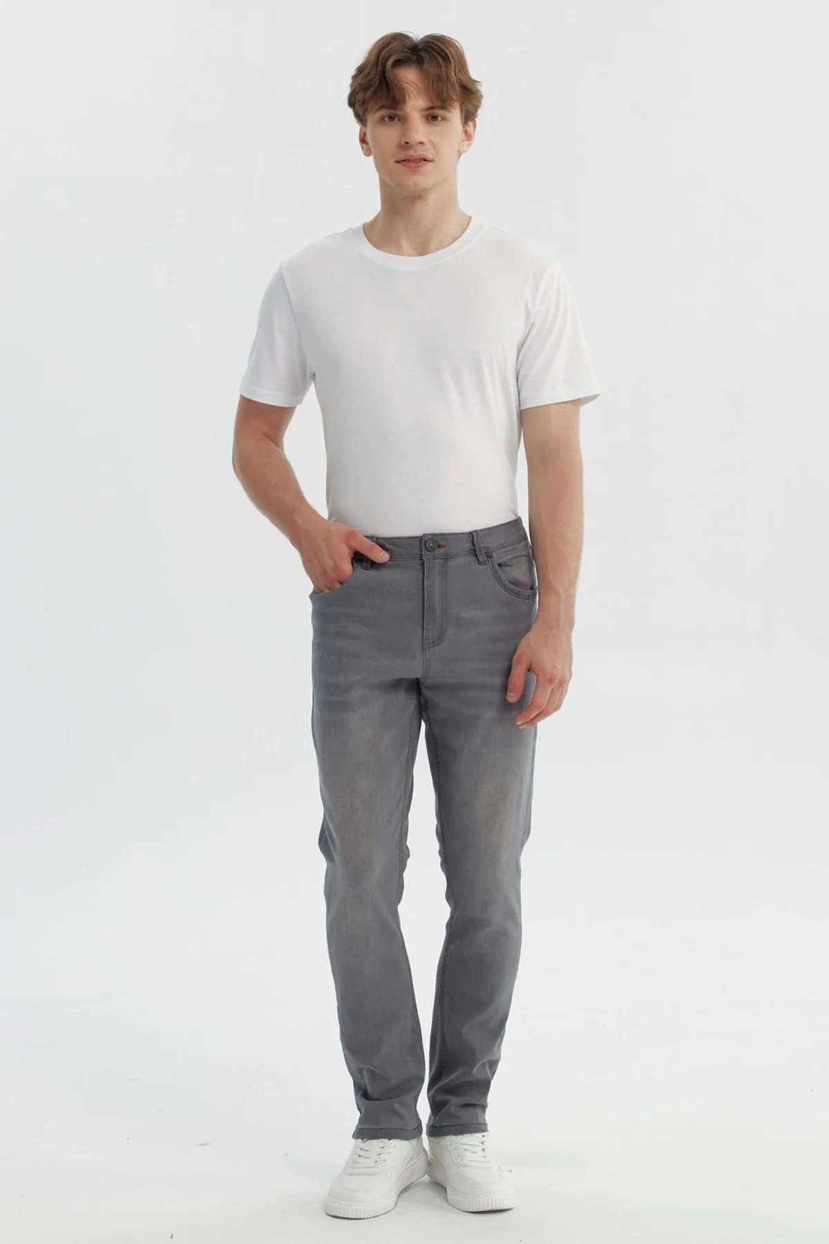 Jeans Hombre Slim Gris - Image 4
