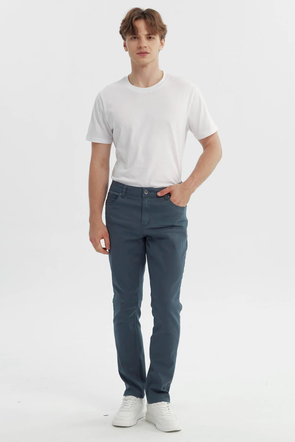 Jeans Hombre Slim Petroleo - Image 4