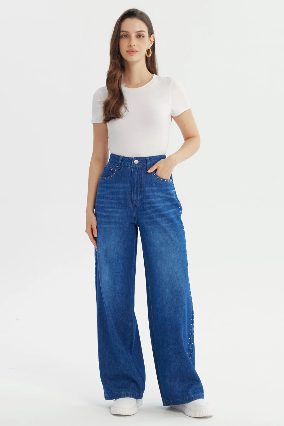 Jeans Mujer Baggy Azul Oscuro - Image 4