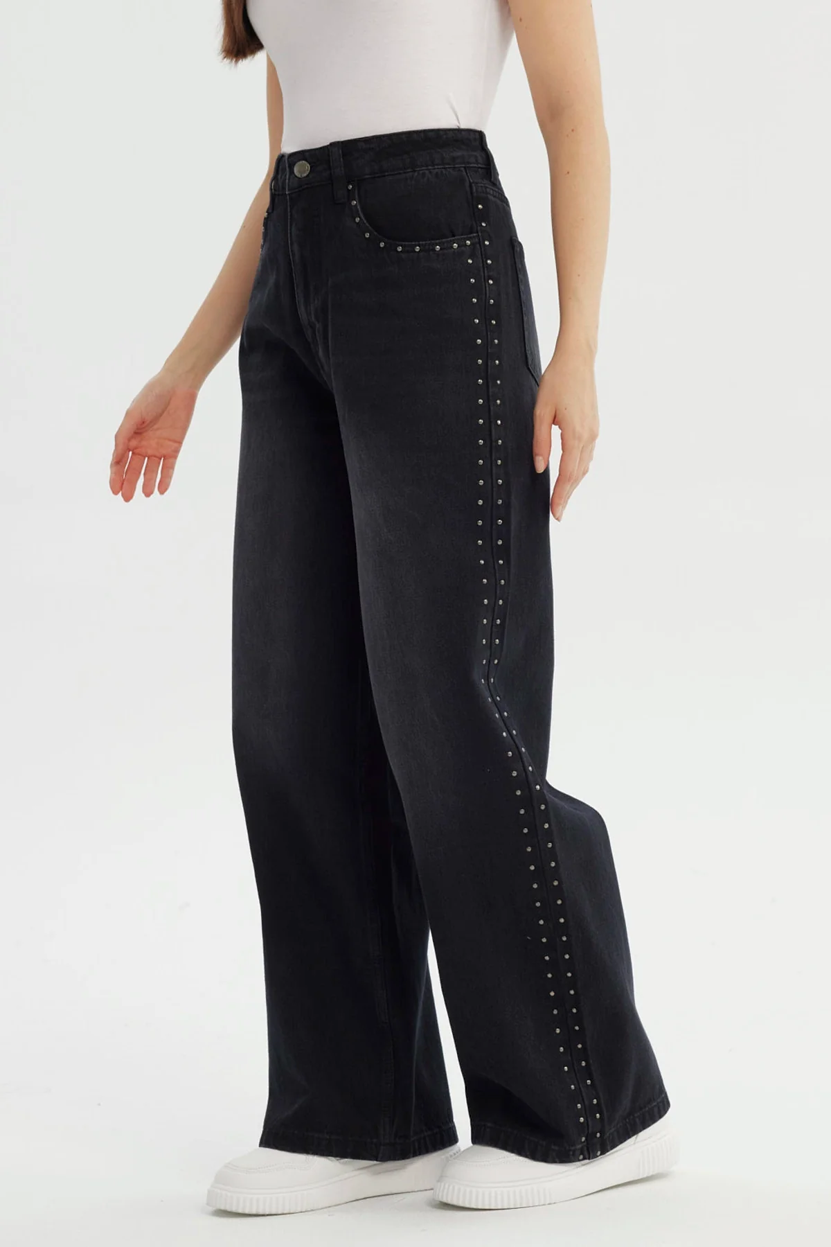Jeans Mujer Baggy Negro - Image 3