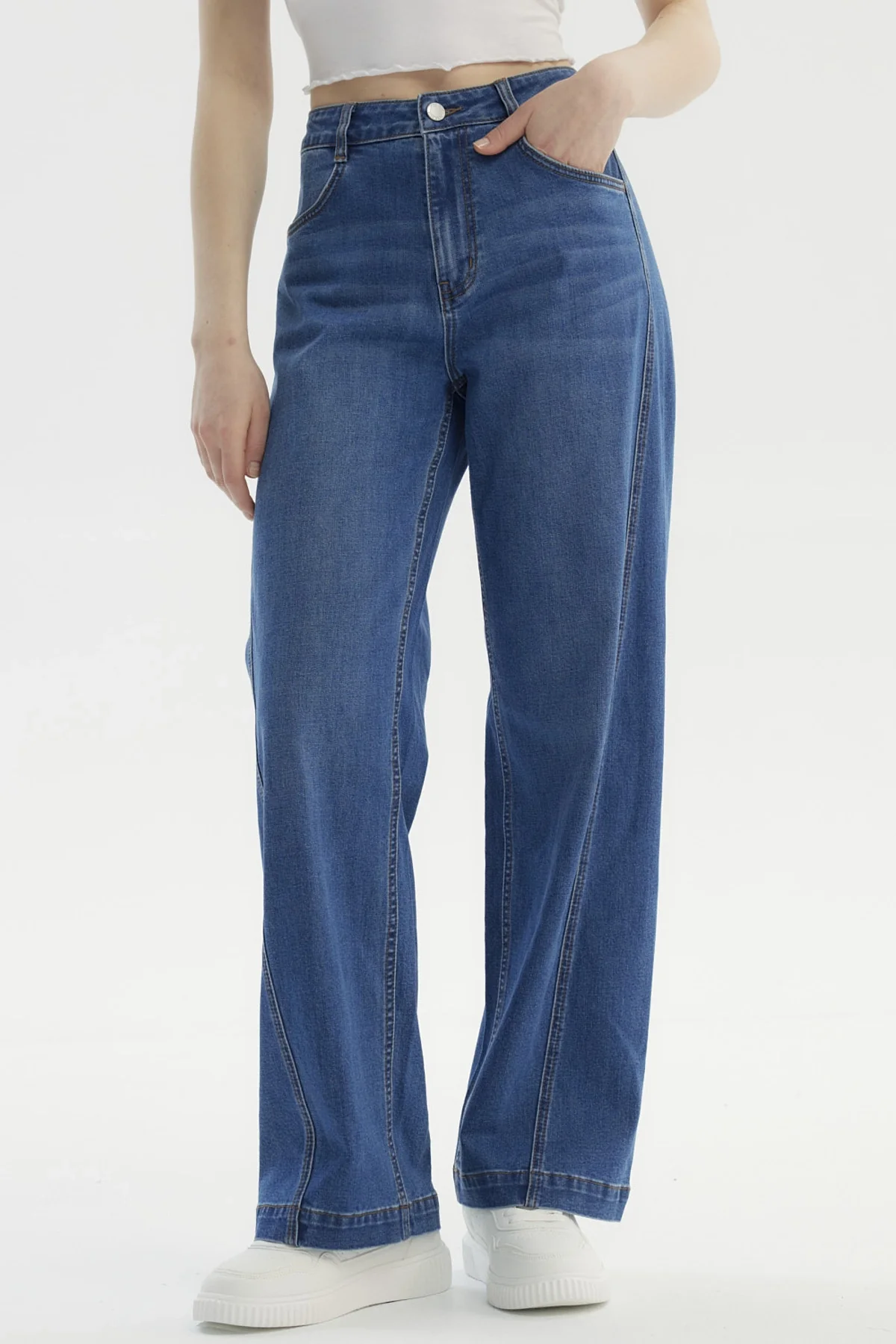 Jeans Mujer Calce Recto Azul