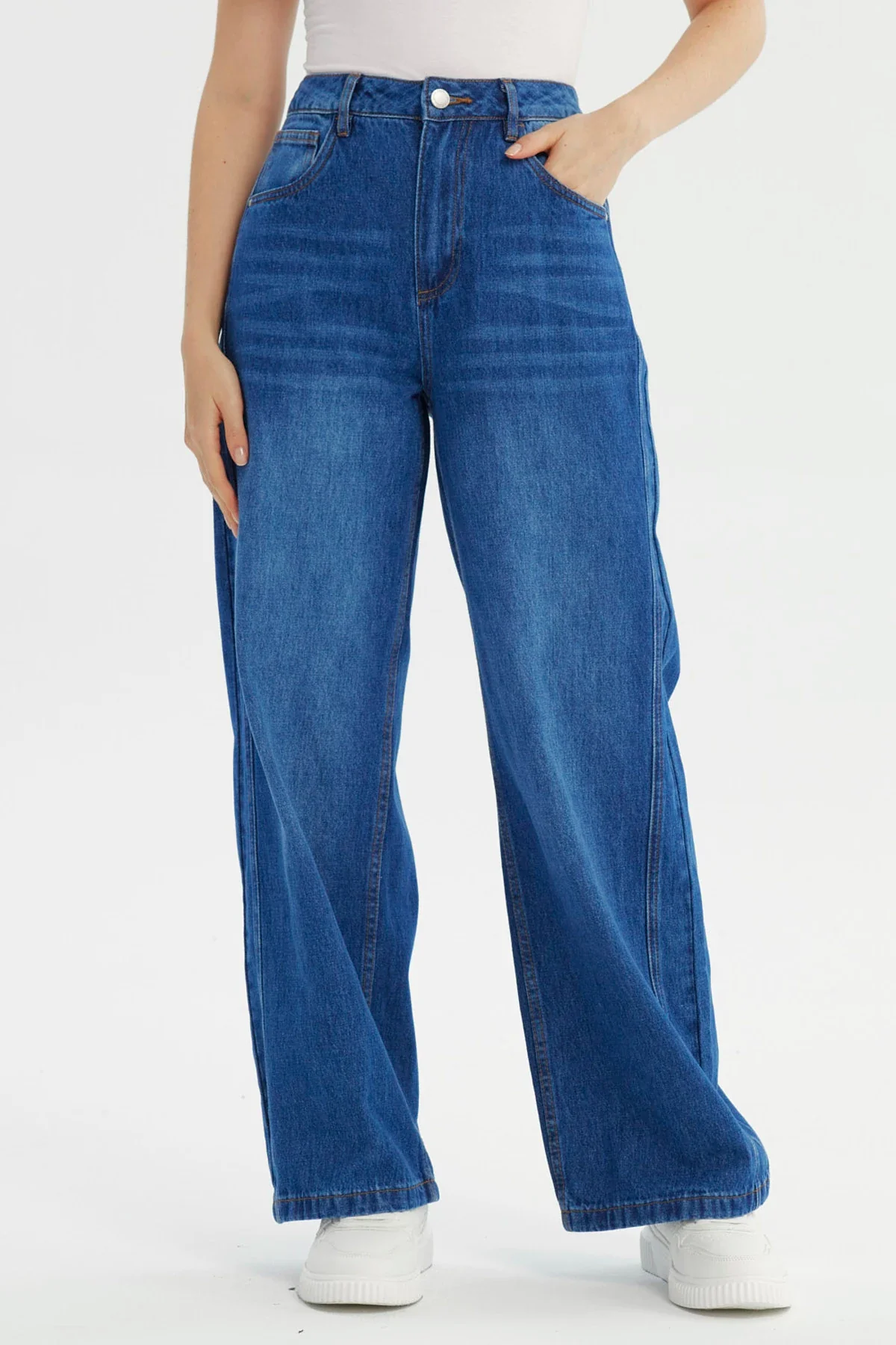 Jeans Mujer Calce Recto Azul