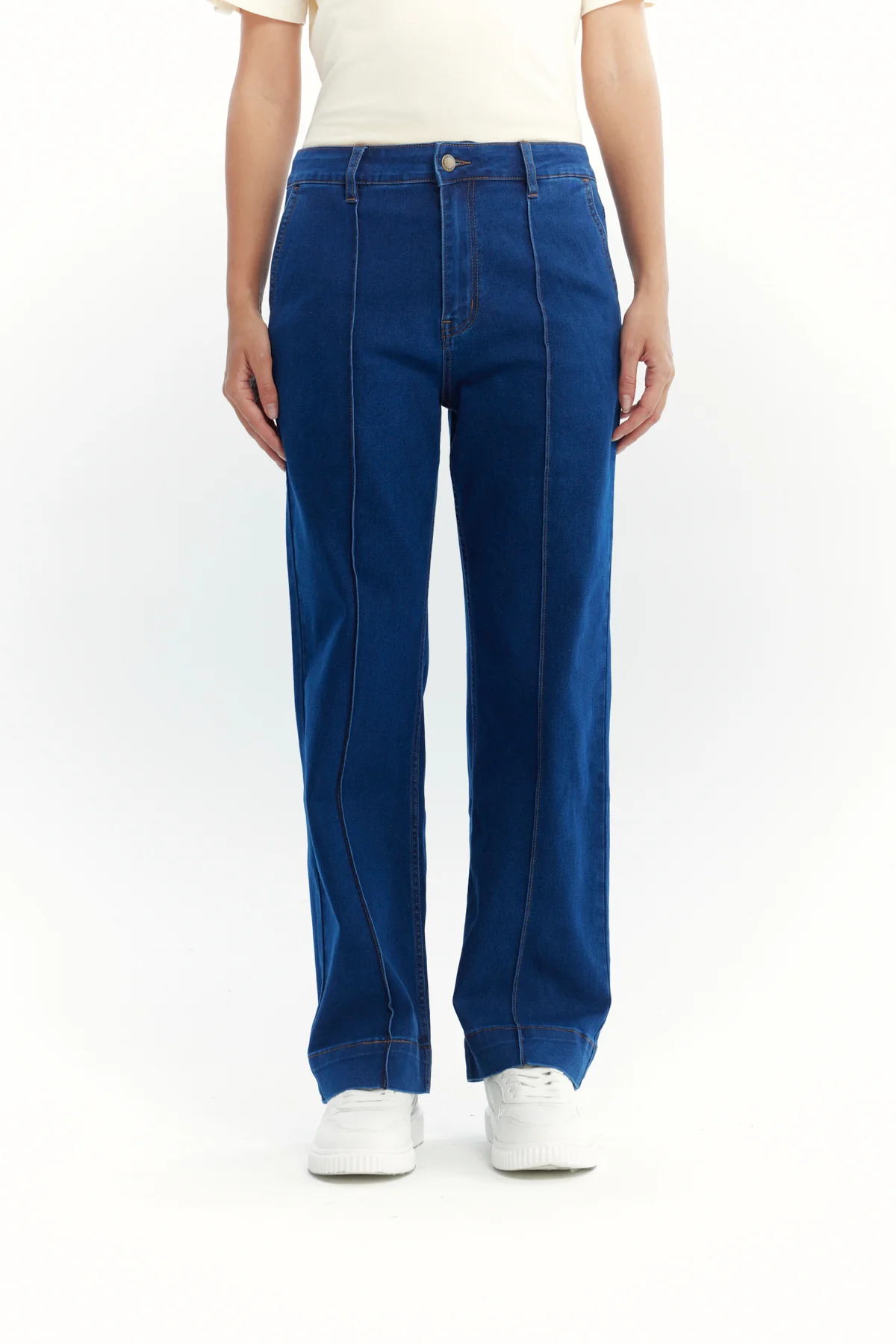 Jeans Mujer Calce Recto Azul Oscuro