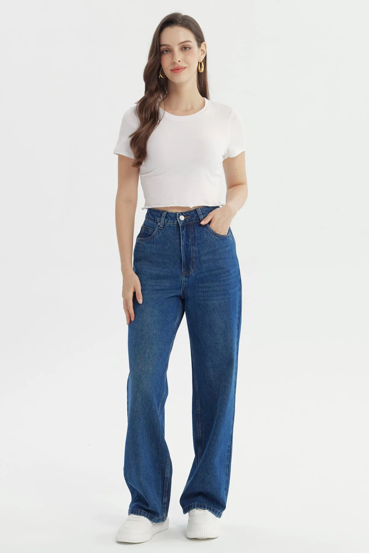 Jeans Mujer Calce Recto Azul Oscuro - Image 4